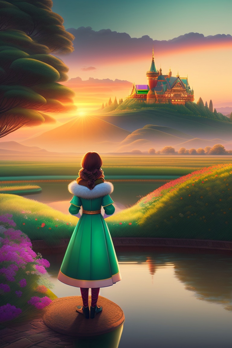 Lexica - In the midst of a picturesque countryside, a young princess ...