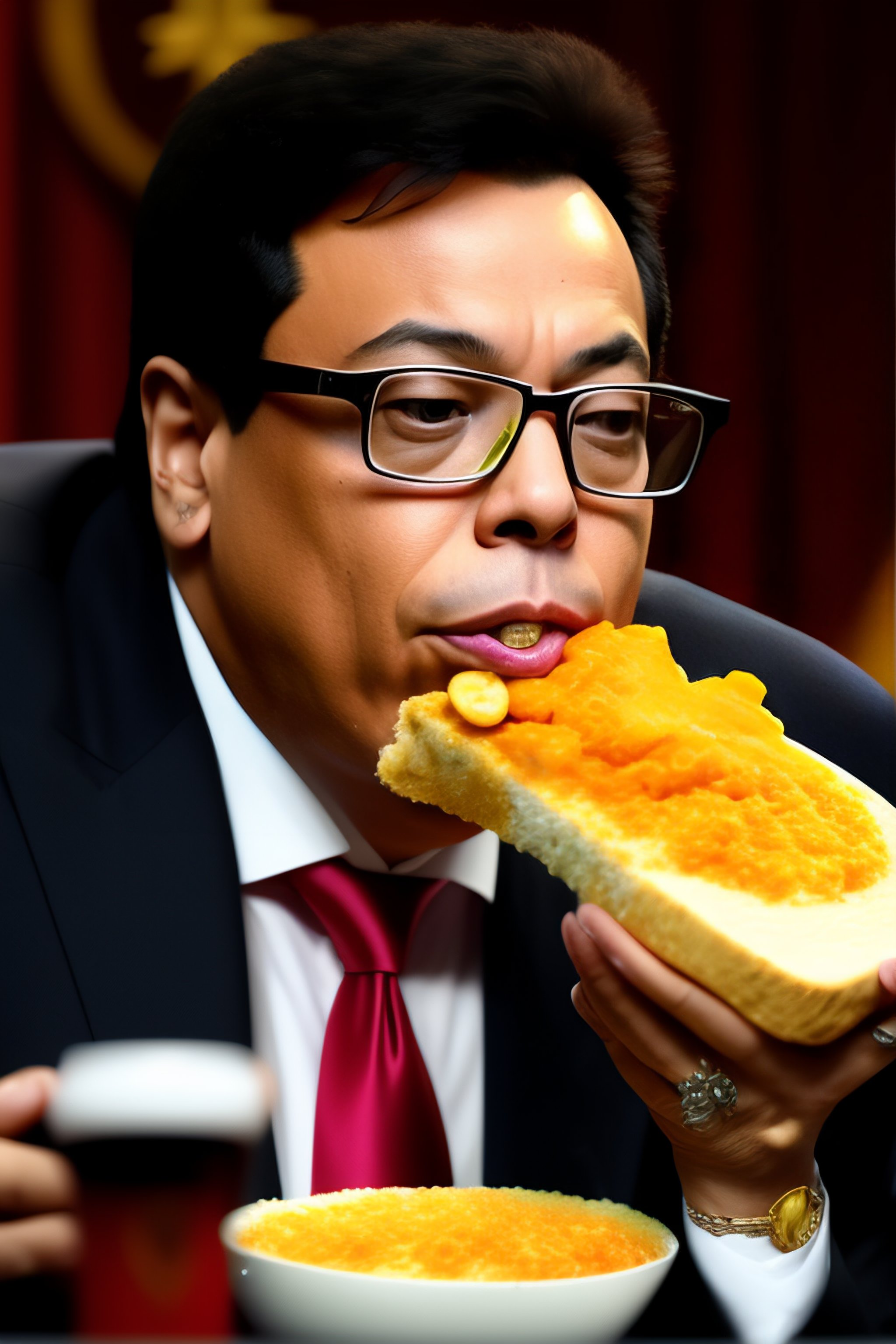 Lexica - Gustavo petro eating Foof