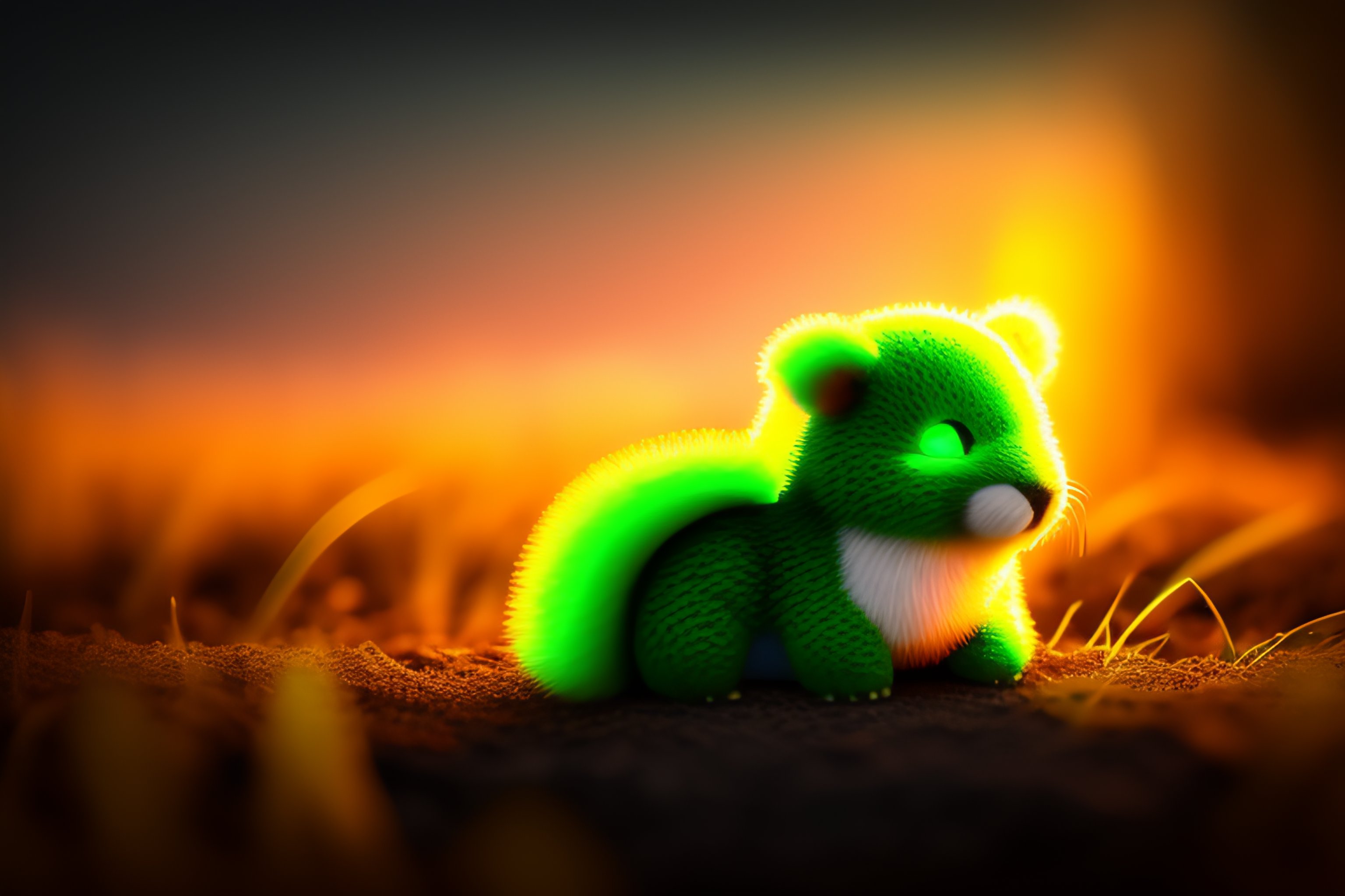Lexica - Fakemon sleeping in a green meadow, sunset lighting ...