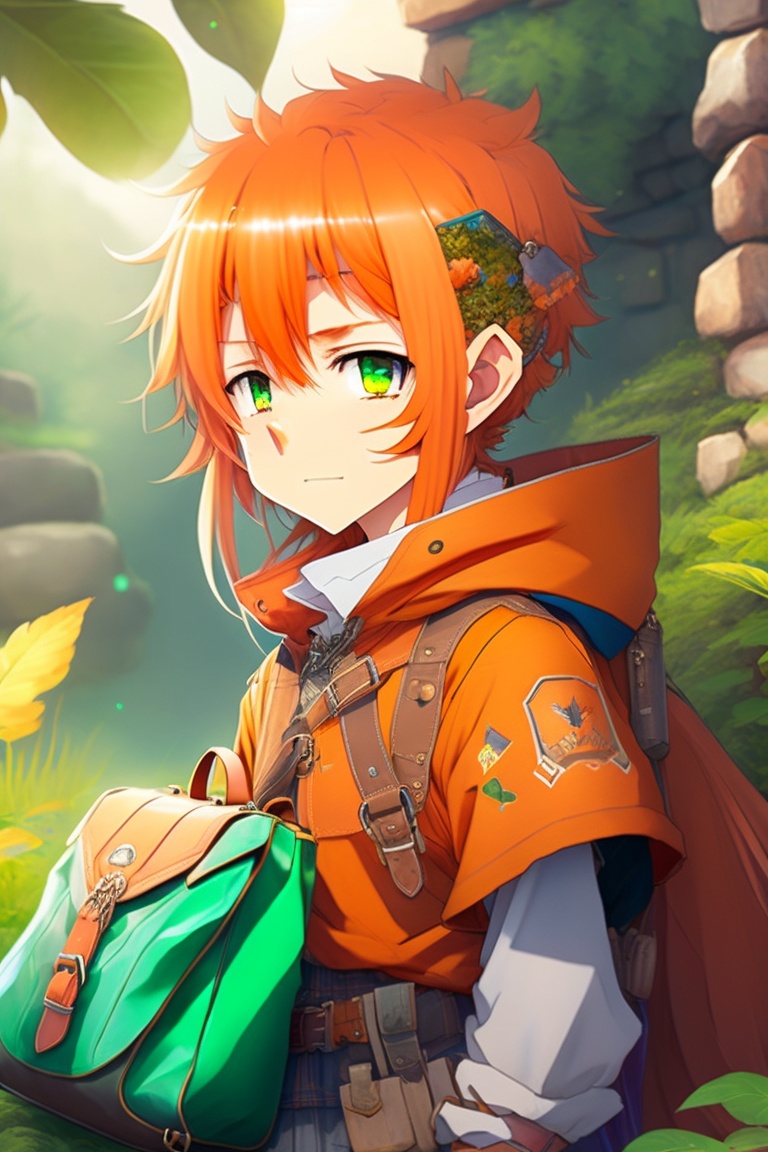 Lexica - A captivating anime character, a mischievous young boy with ...
