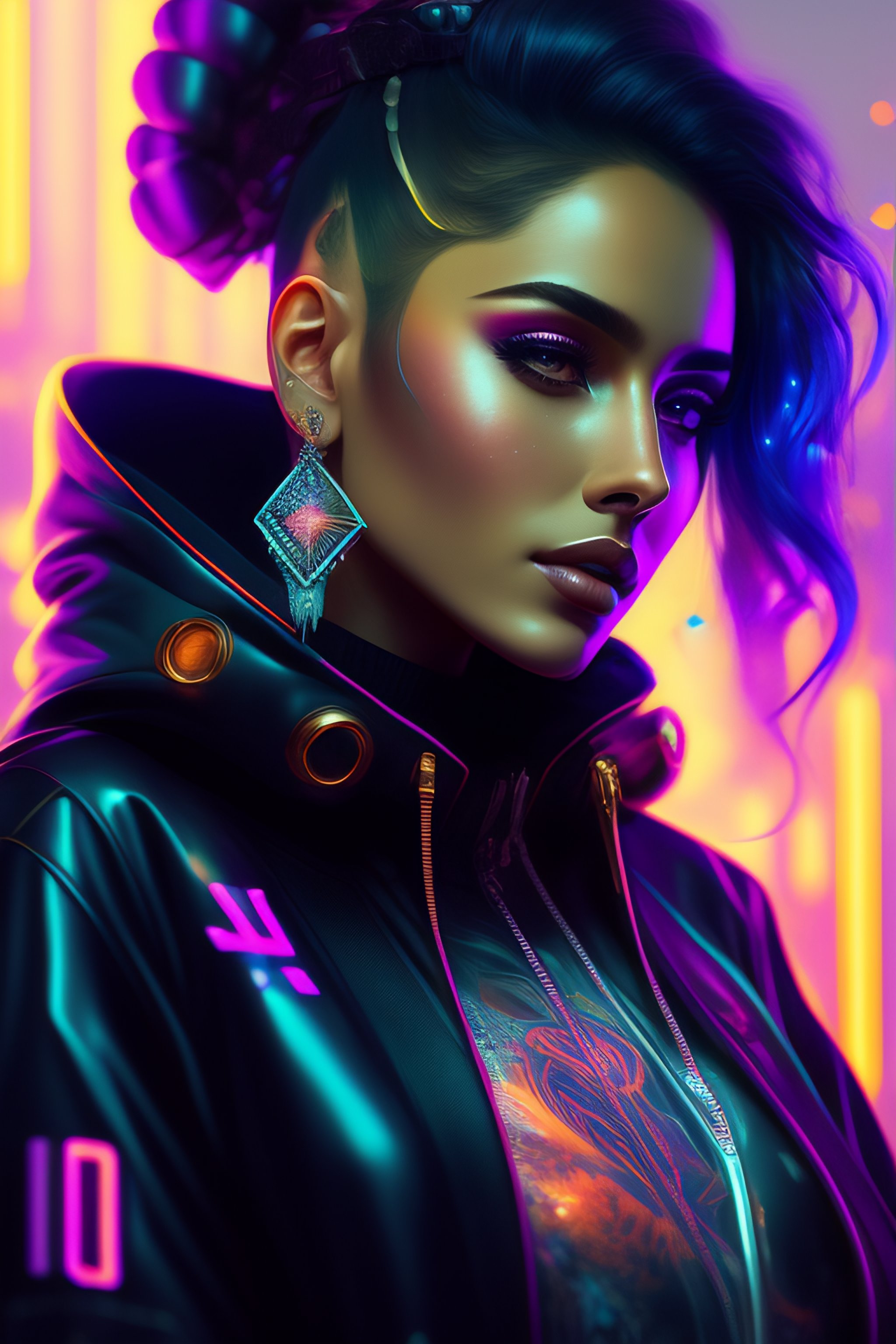 Cyberpunk girl hair фото 42