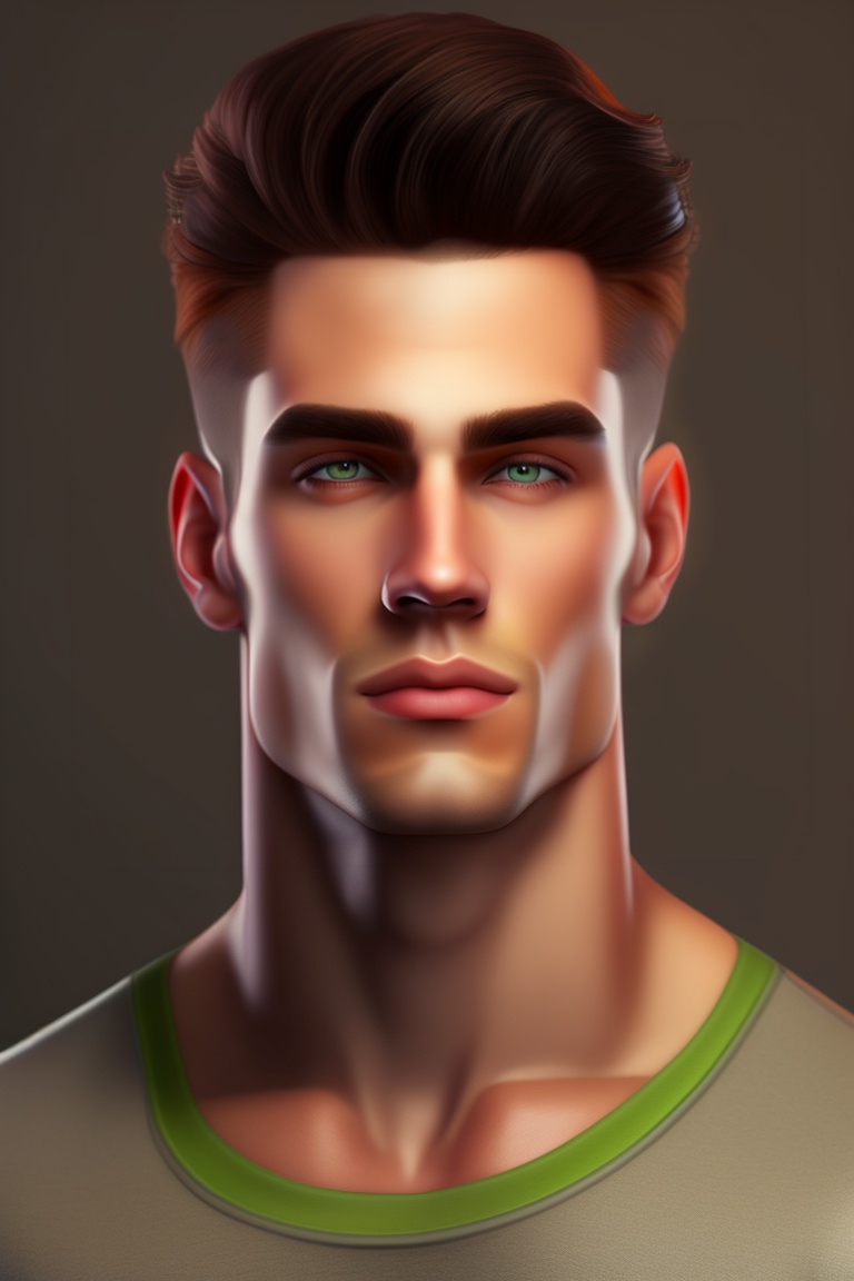 Lexica - Male , facing camera , men with t shirt, half body