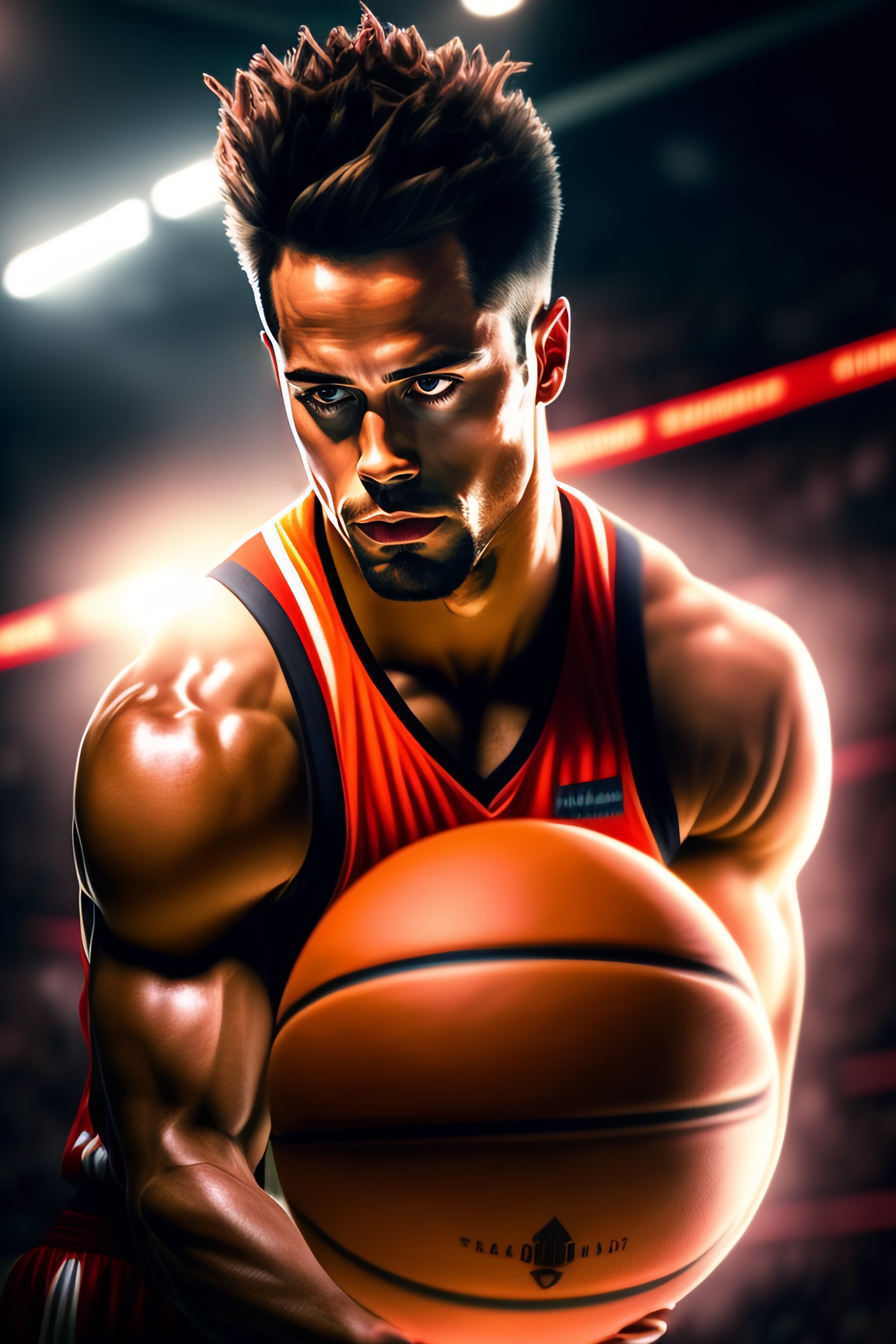 Lexica - Tyler durden character from Figth Club dunking a basketball