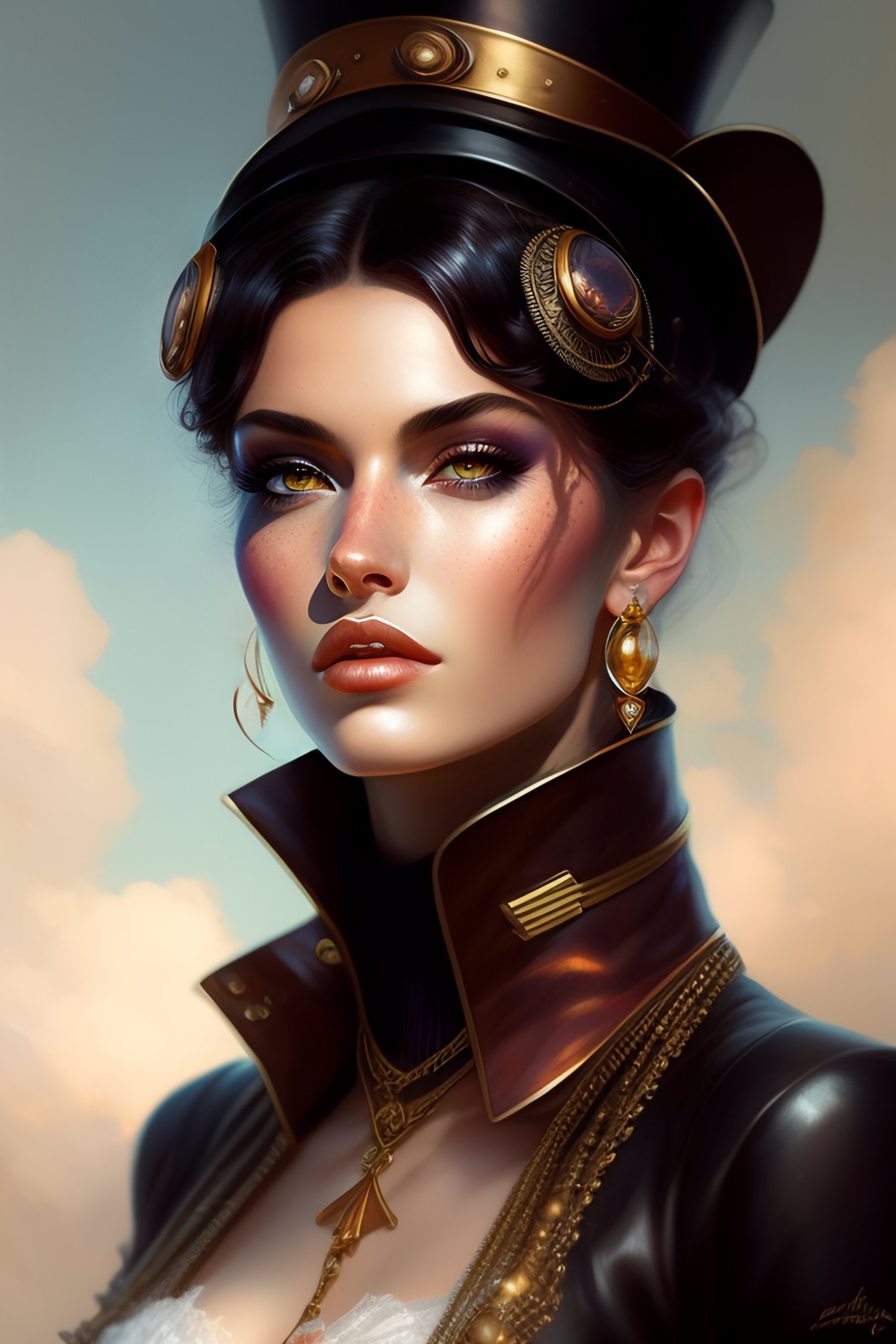 Lexica - Lofi steampunk portrait pixar style by Lita Cabellut and ...