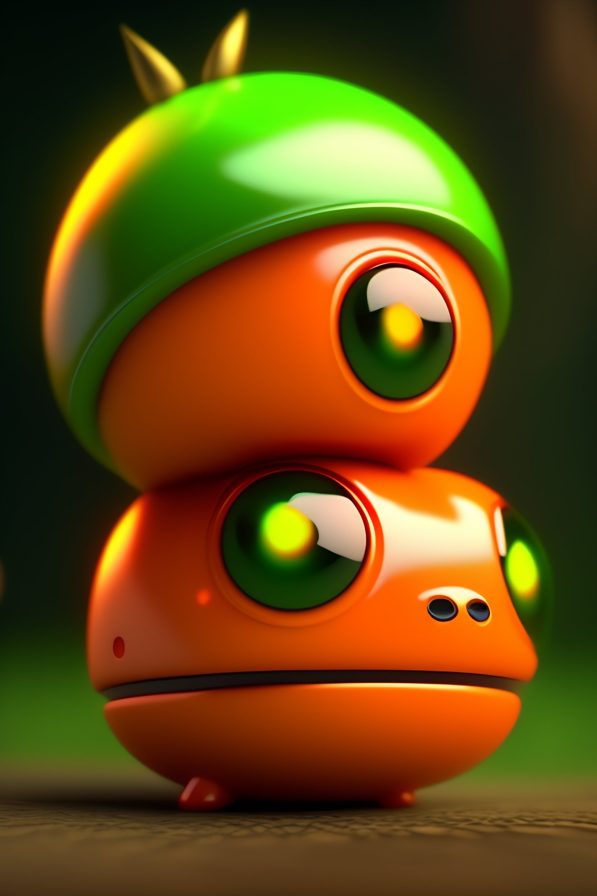 Lexica - Cute Chibi one eyed orange monster, green pupil, 3d, unreal ...