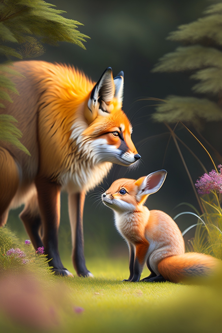 Lexica - The Encounter with the Tiny Rabbit The fox has stumbled upon a ...