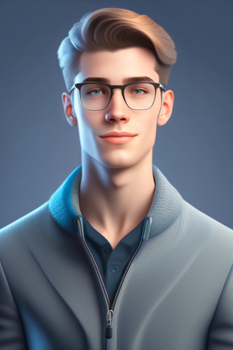 Lexica - Image of an intelligent science young guy standing with ...