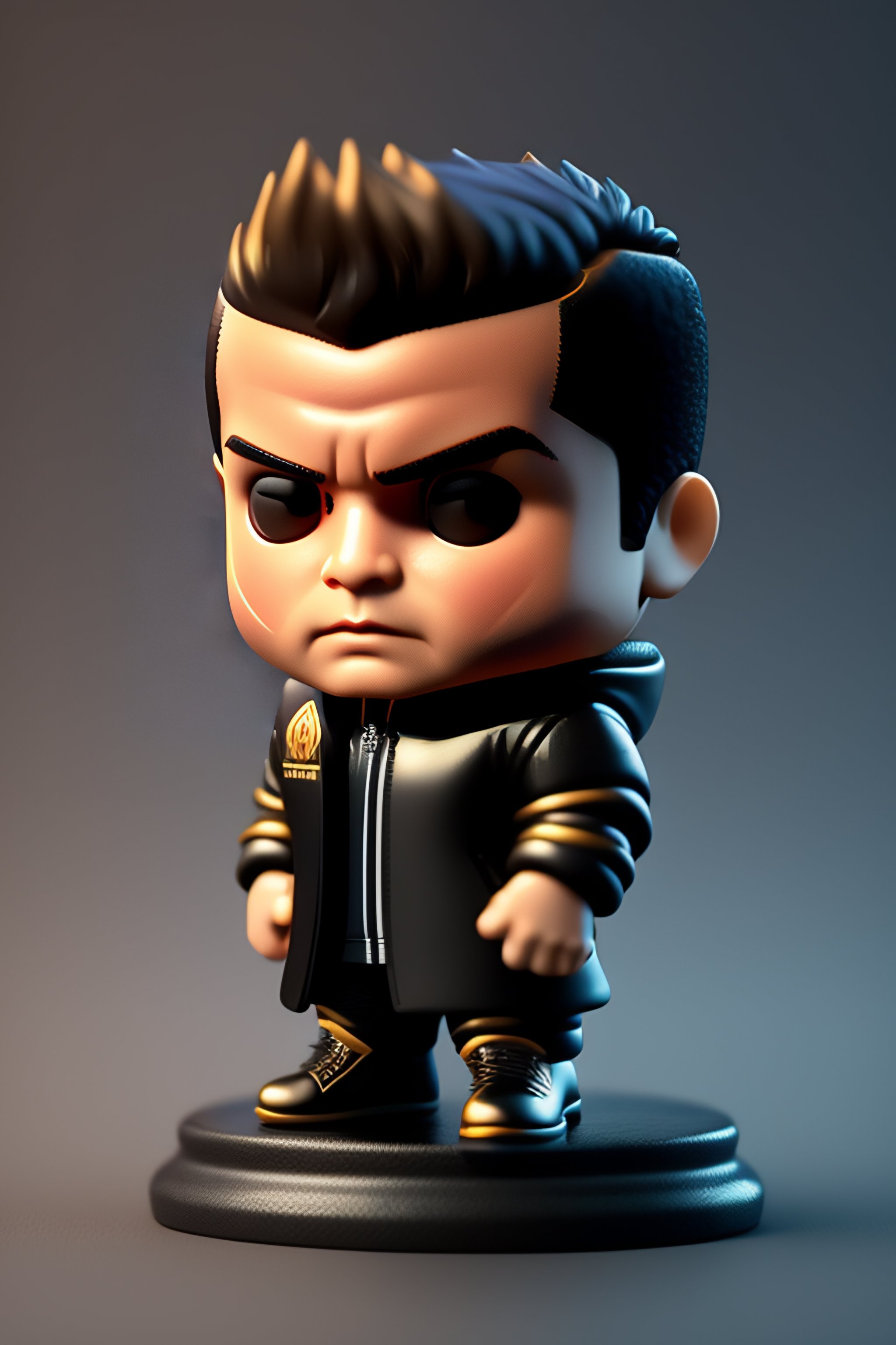 Lexica - Cristiano Ronaldo brutal character in the jacket, 3d render funko  pop