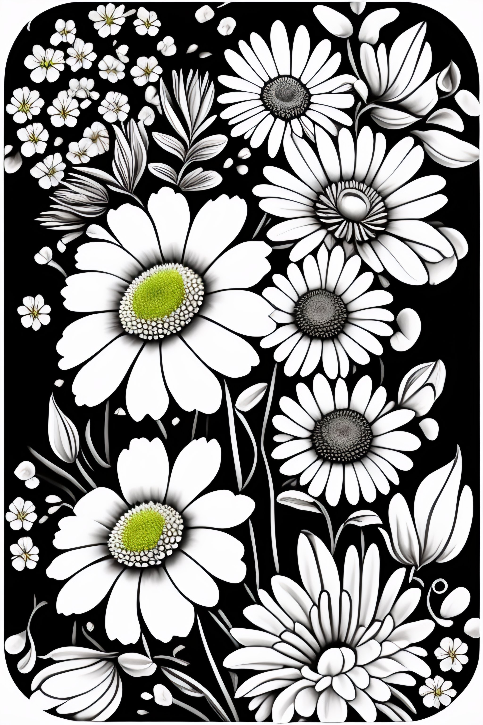 Lexica Dibujo M Ndala De Flores Para Colorear En Blanco Y Negro Fondo