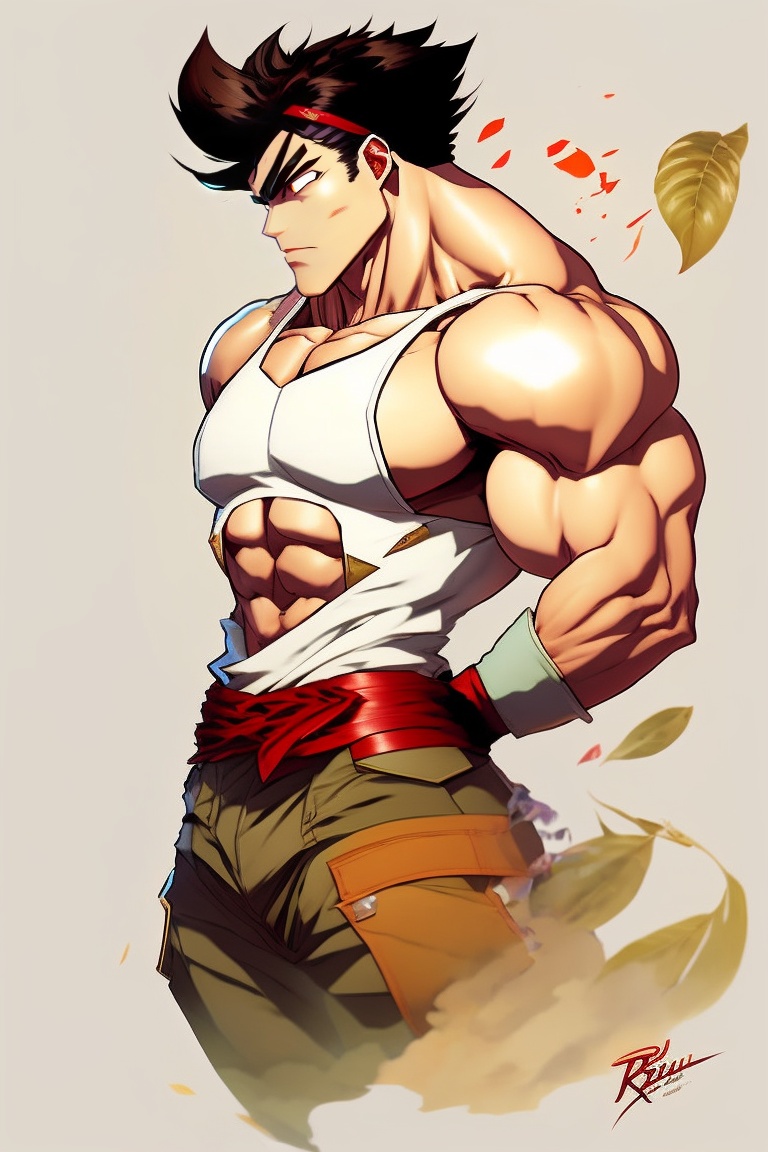 Lexica - Ryu from Street Fighter, vintage 90's anime style, he is in ...