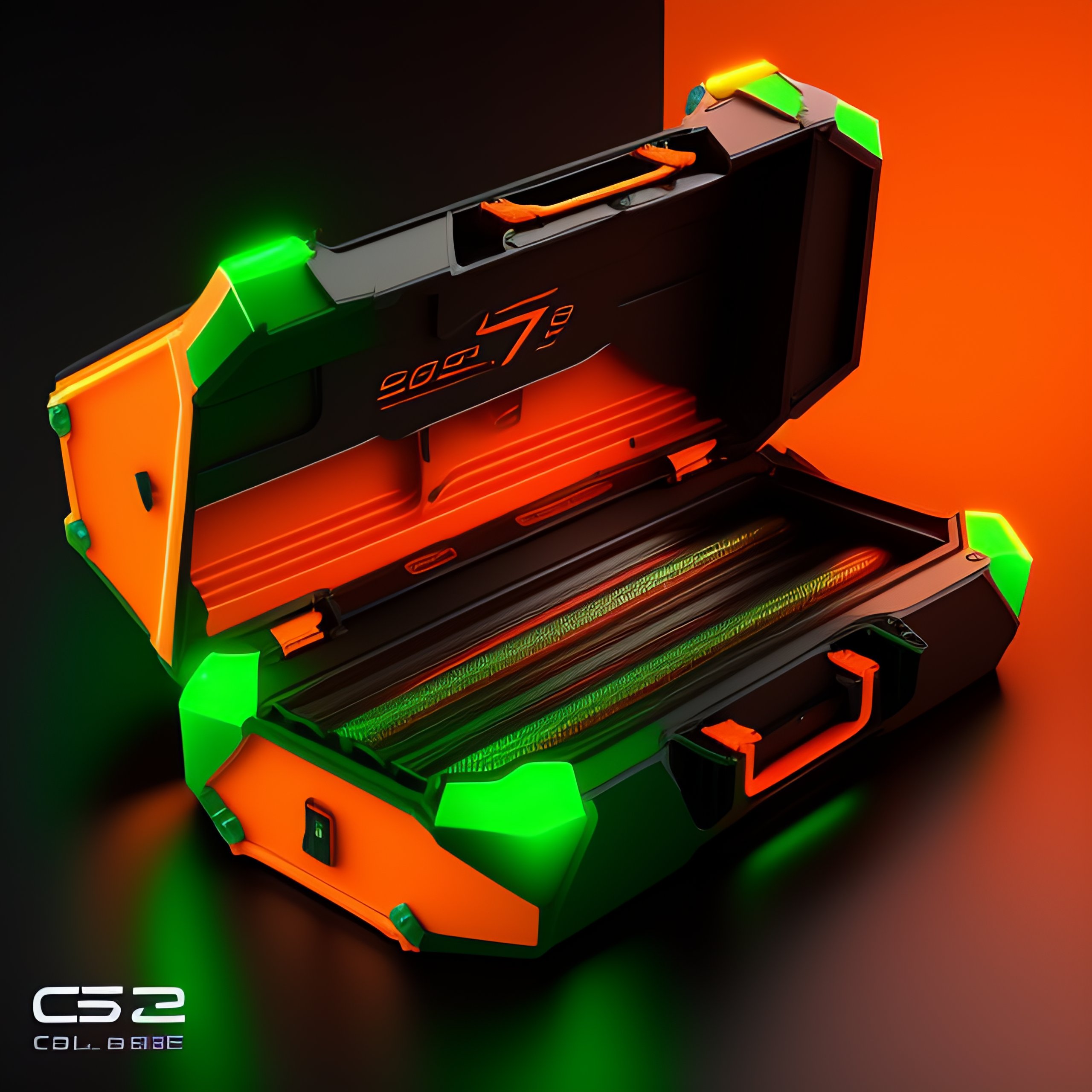 Lexica - CS-GO deluxe big gun box case, hollographic orange and green ...