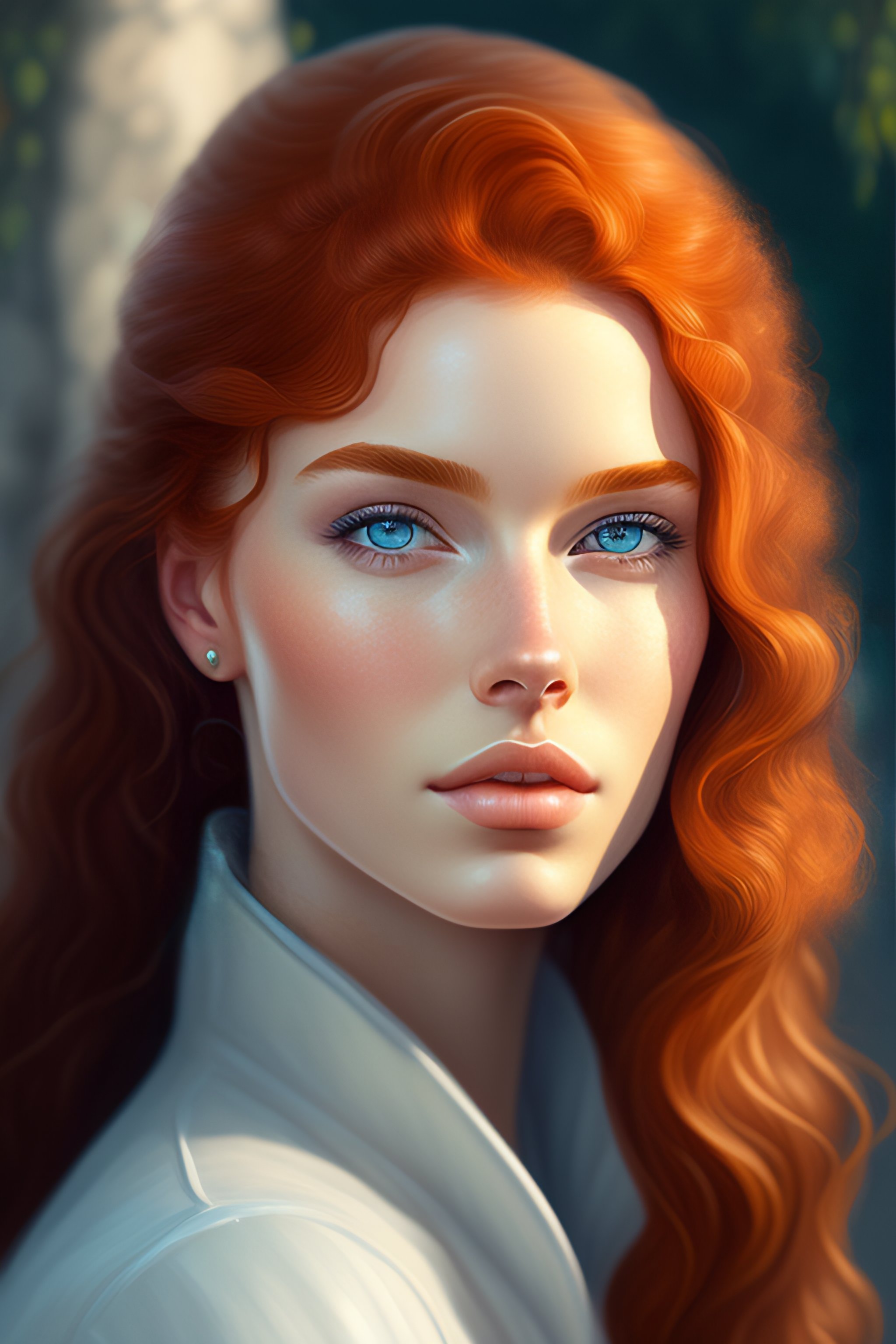 Lexica - A highly detailed illustration of ginger haired young lady ...