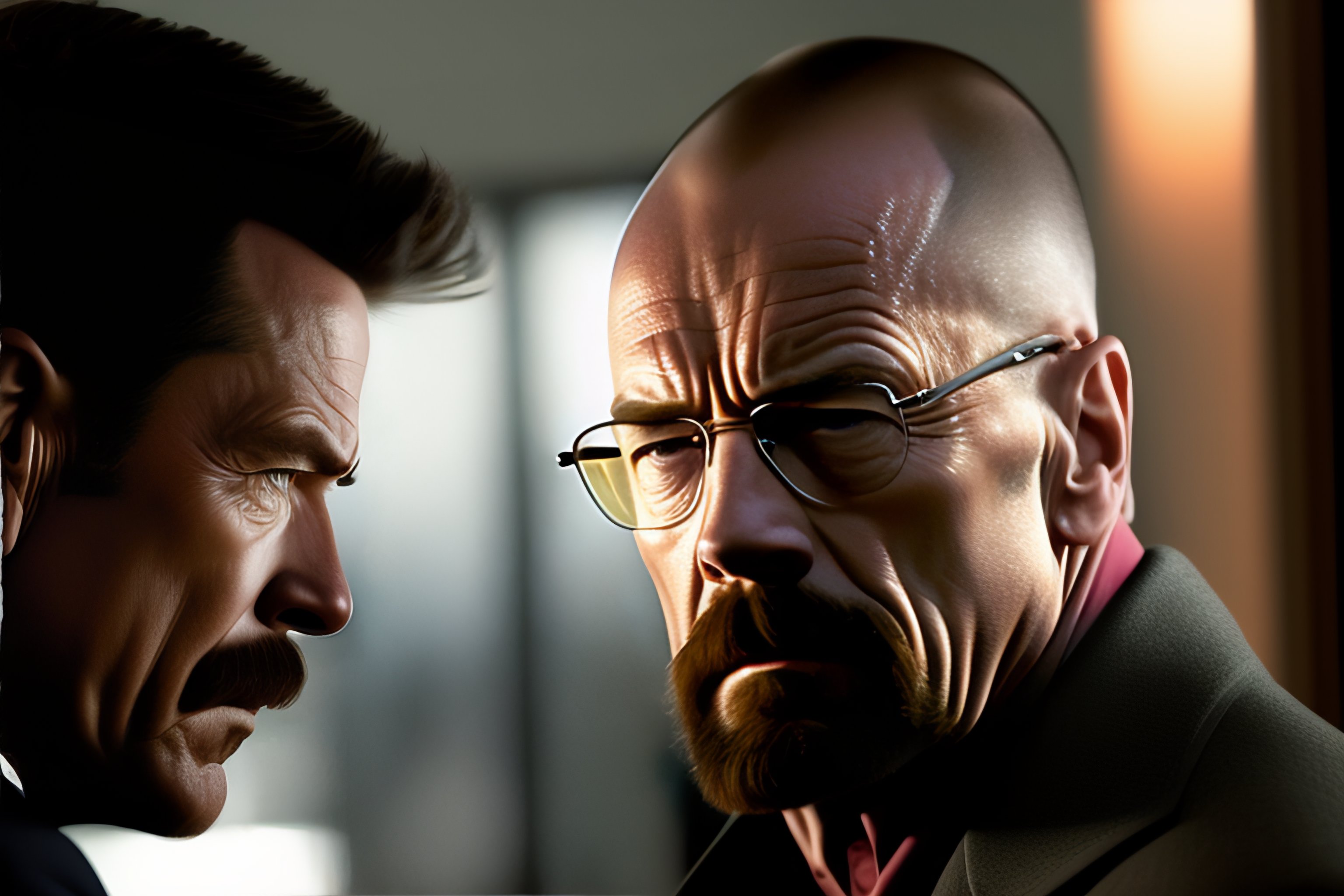 Lexica Walter white angry at jesse pointing a gun at his face and crying