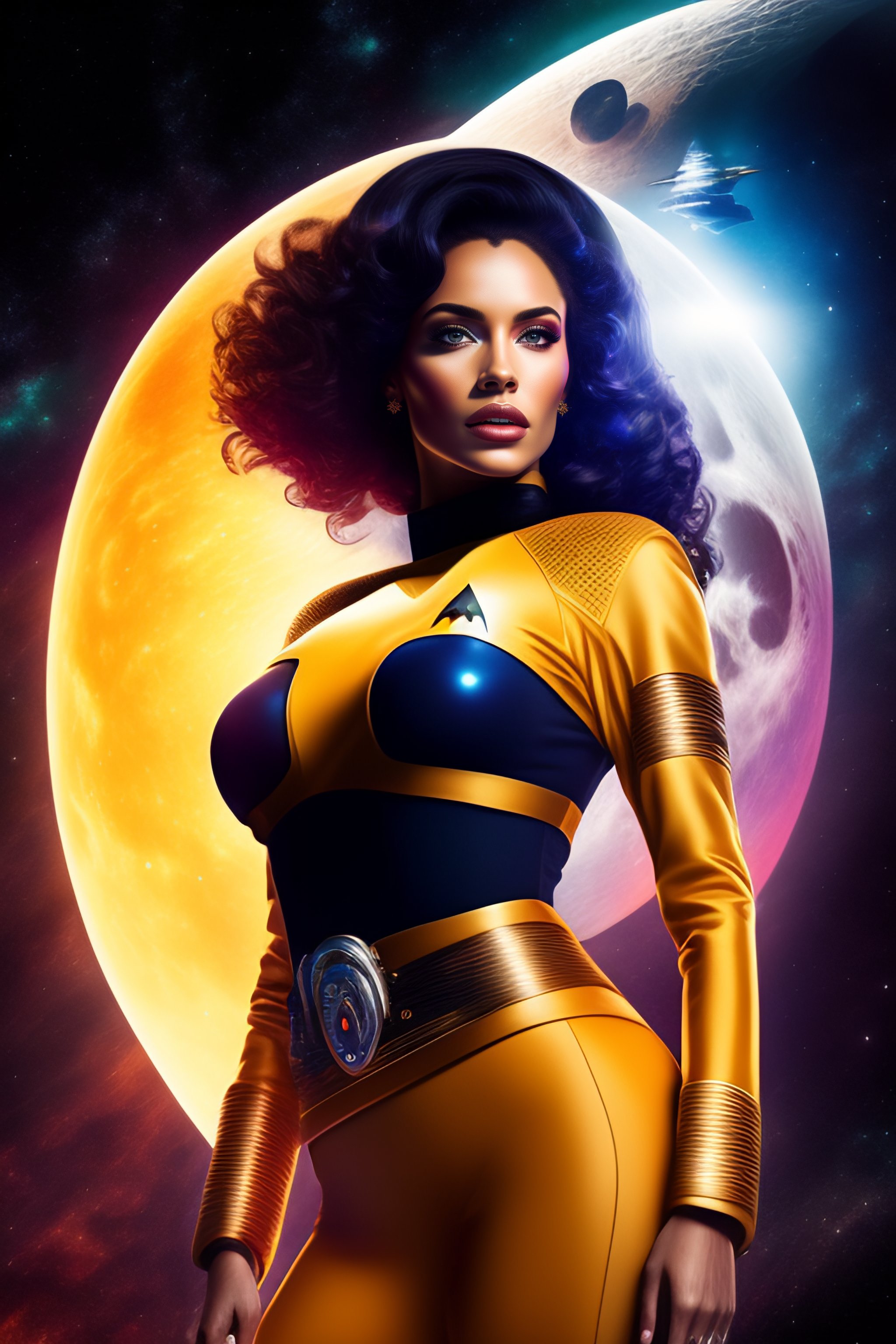 Lexica A Hot Spacegirl Holding A Communicator Startrek Full Moon