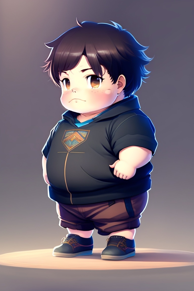 Lexica - A very chubby small boy,anime