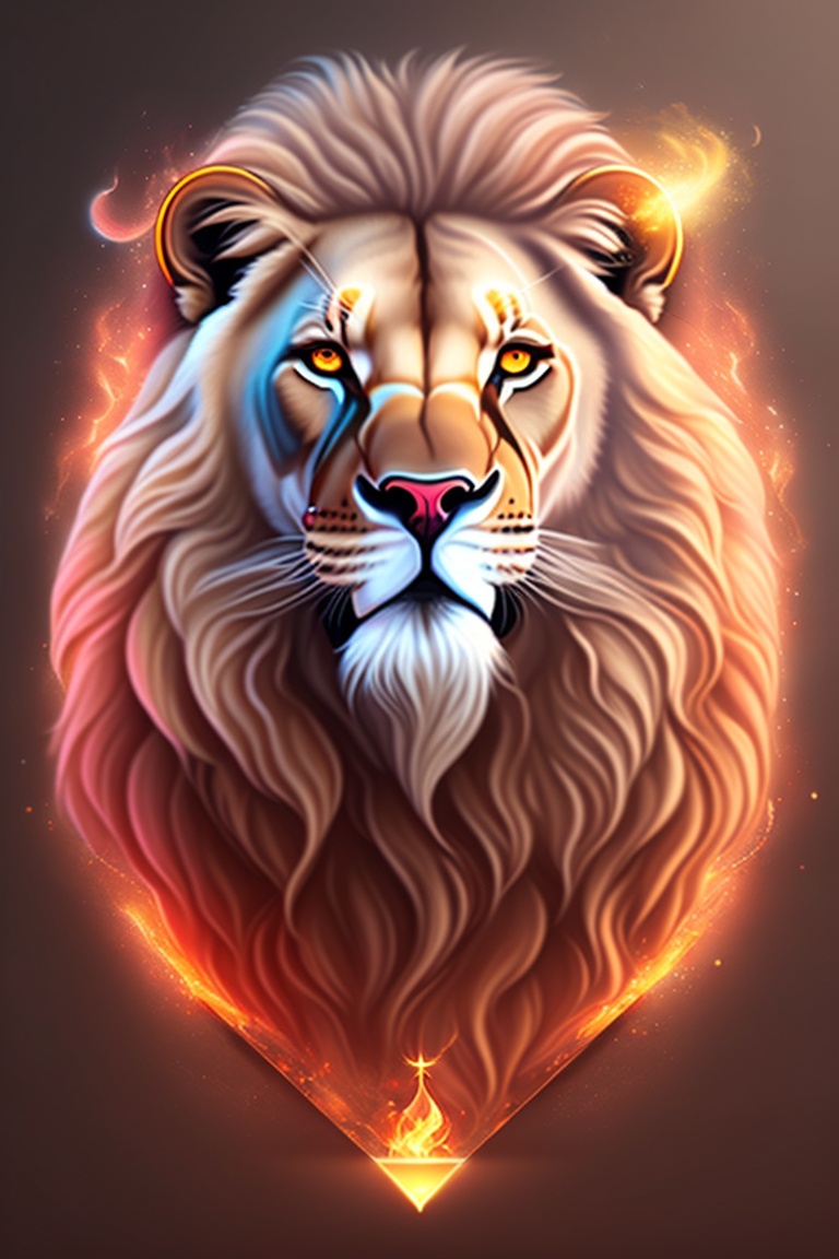 Lexica - Sound with lion , fire , runes , magical lucky symbol