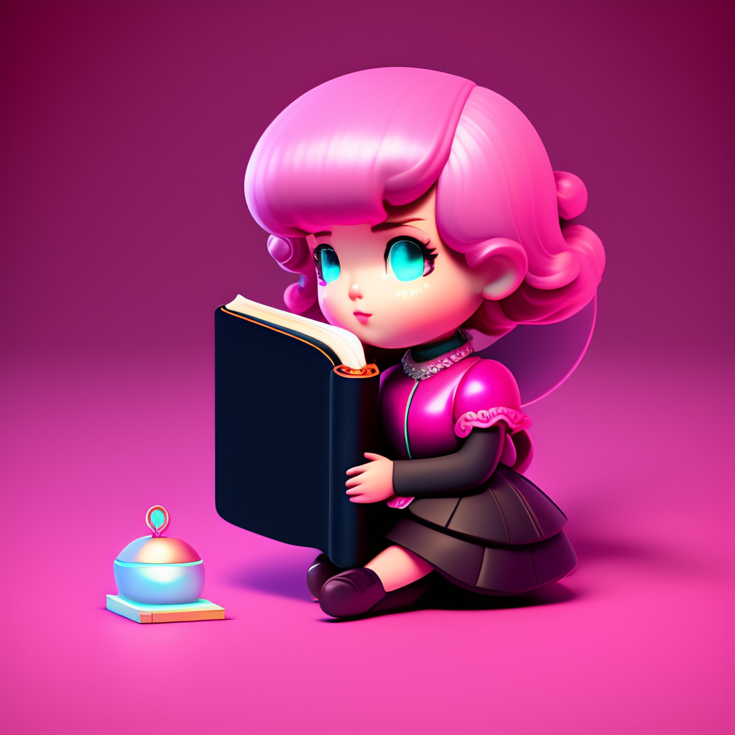 Lexica - Retro Video Game Asset of a Girl reading the Bible, minimalist  illustration, black background, art station, character design by mark ryden  a...