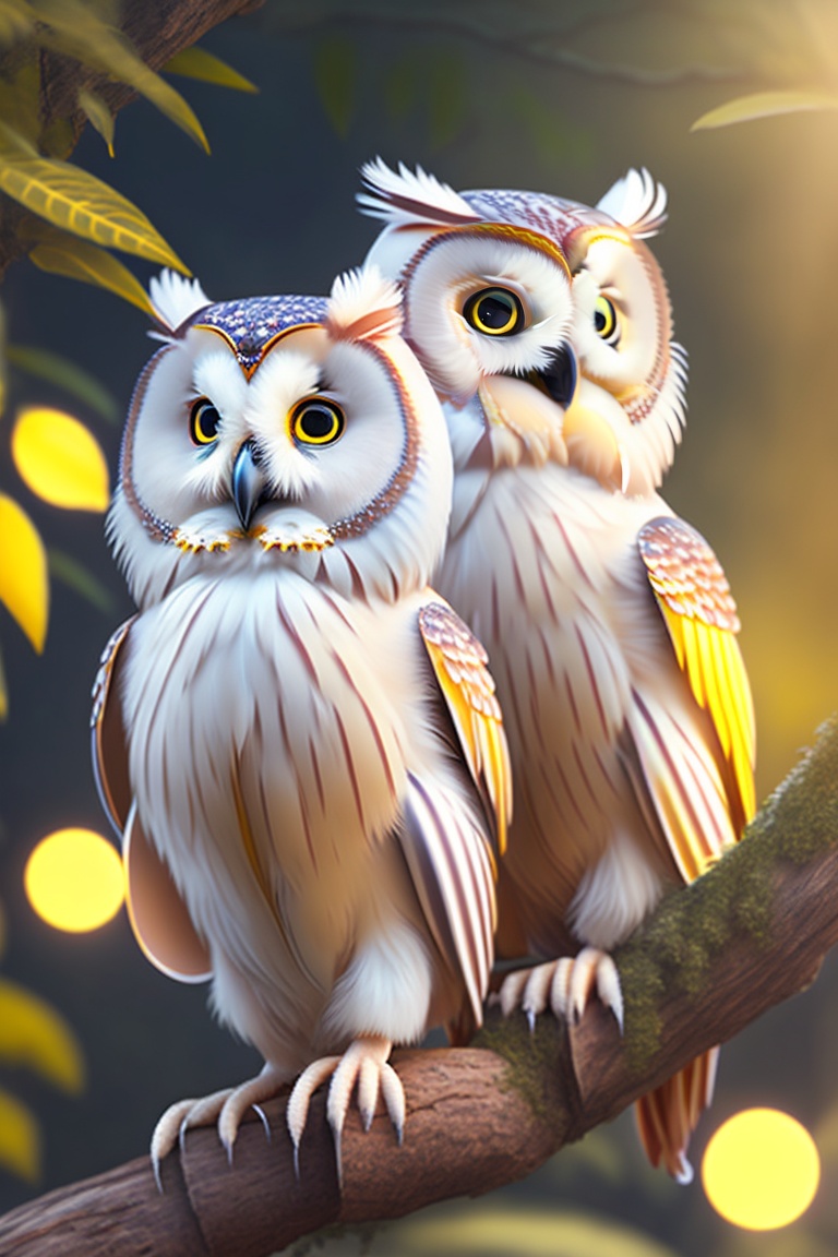 Lexica - Two beautiful snow-white owls in love with yellow eyes highly ...