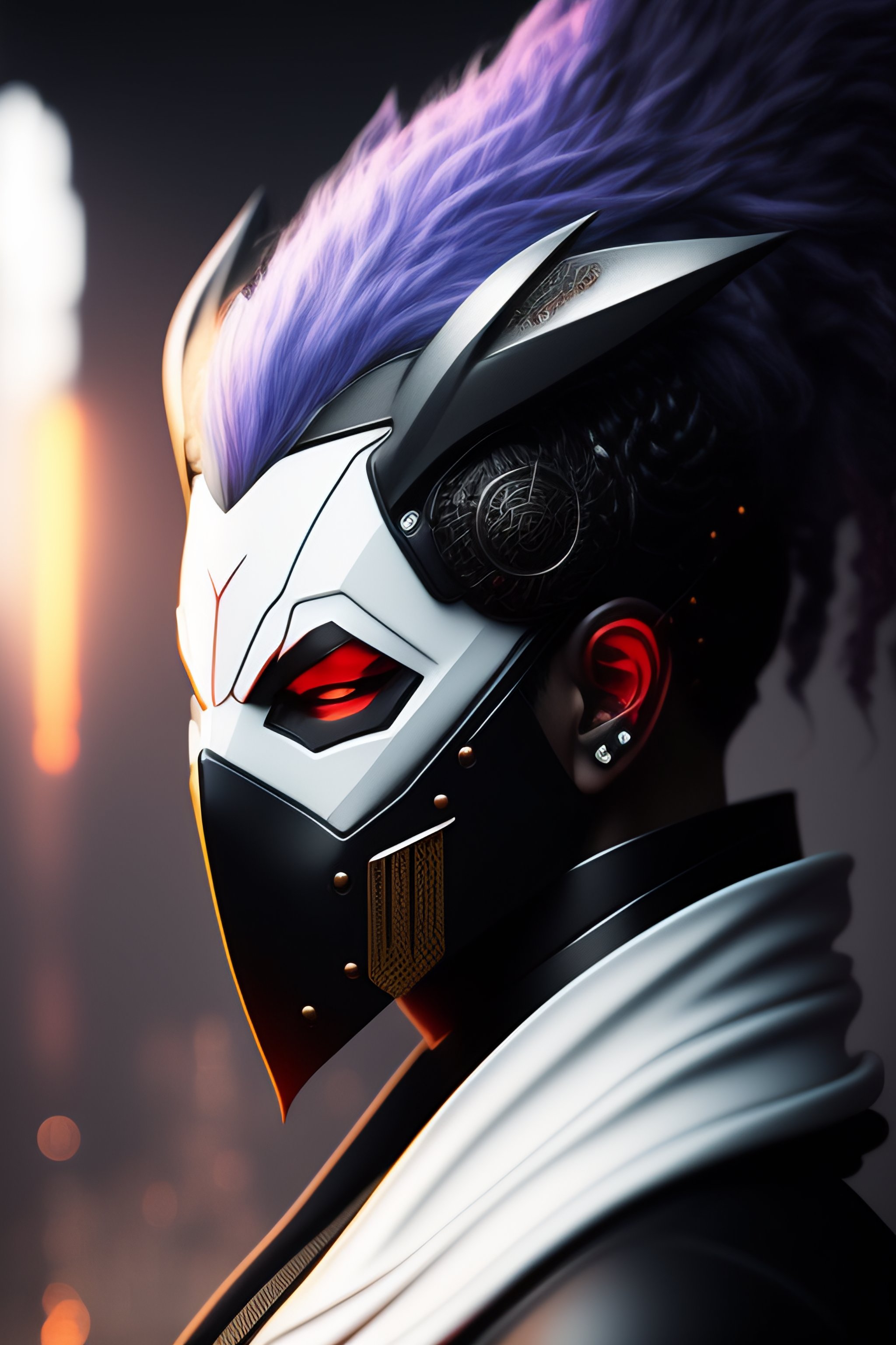 Lexica Only Oni Mask Cyberpunk White And Black 2d 7118