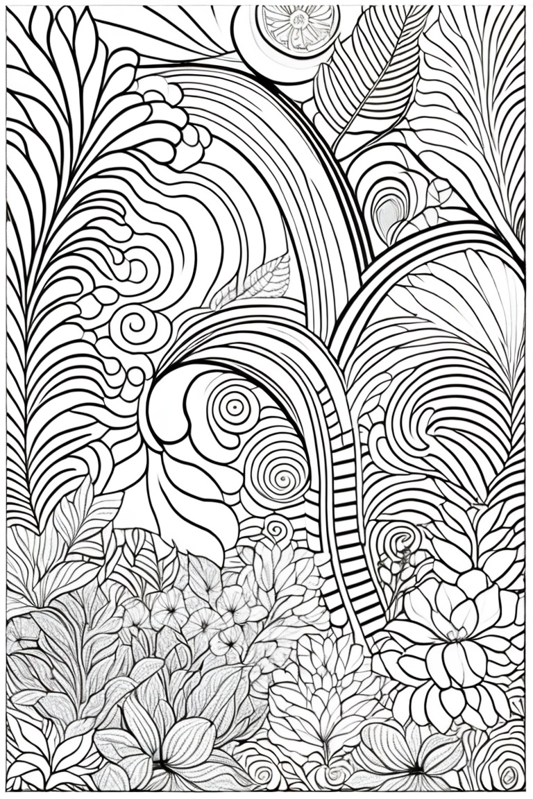 Lexica - Colouring book in black and white, secret garden, thick lines ...