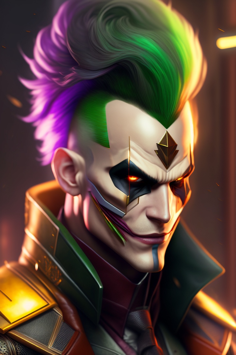 Lexica - The joker, futuristic, robotic, steampunk, portrait ...