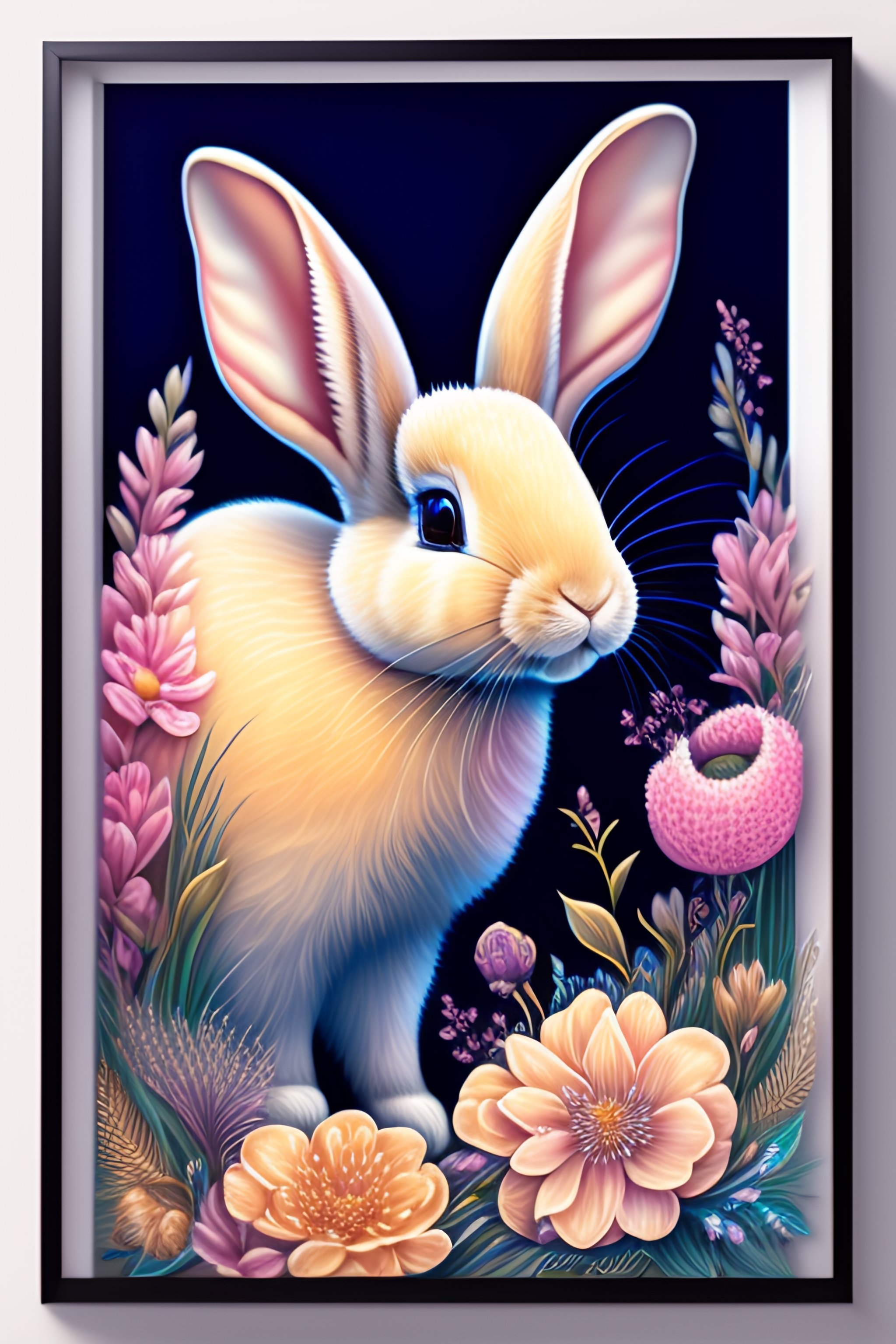 Lexica - !dream Overwhelmingly cute rabbit framed with vector flowers ...