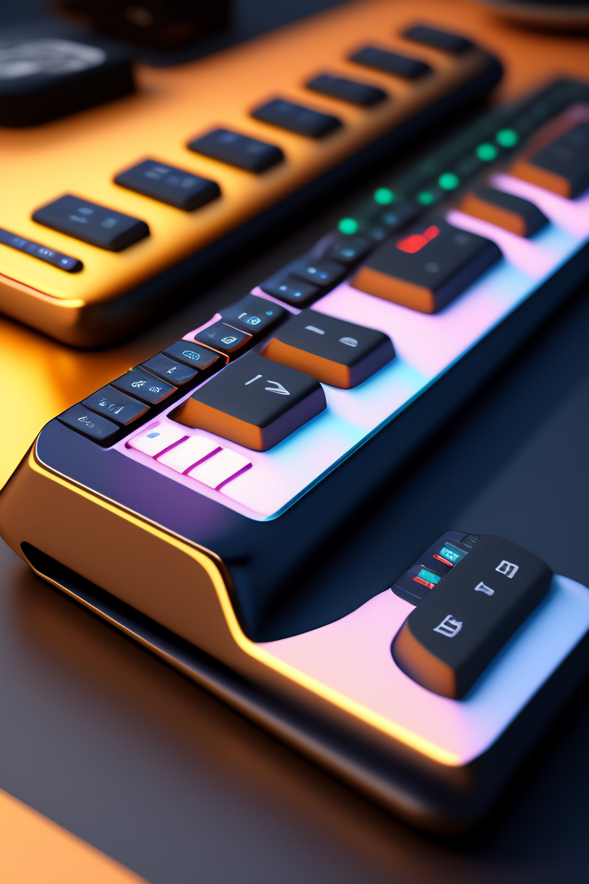 Lexica Lefthanded keyboard synthesizer, only keyboard, 3d isometric