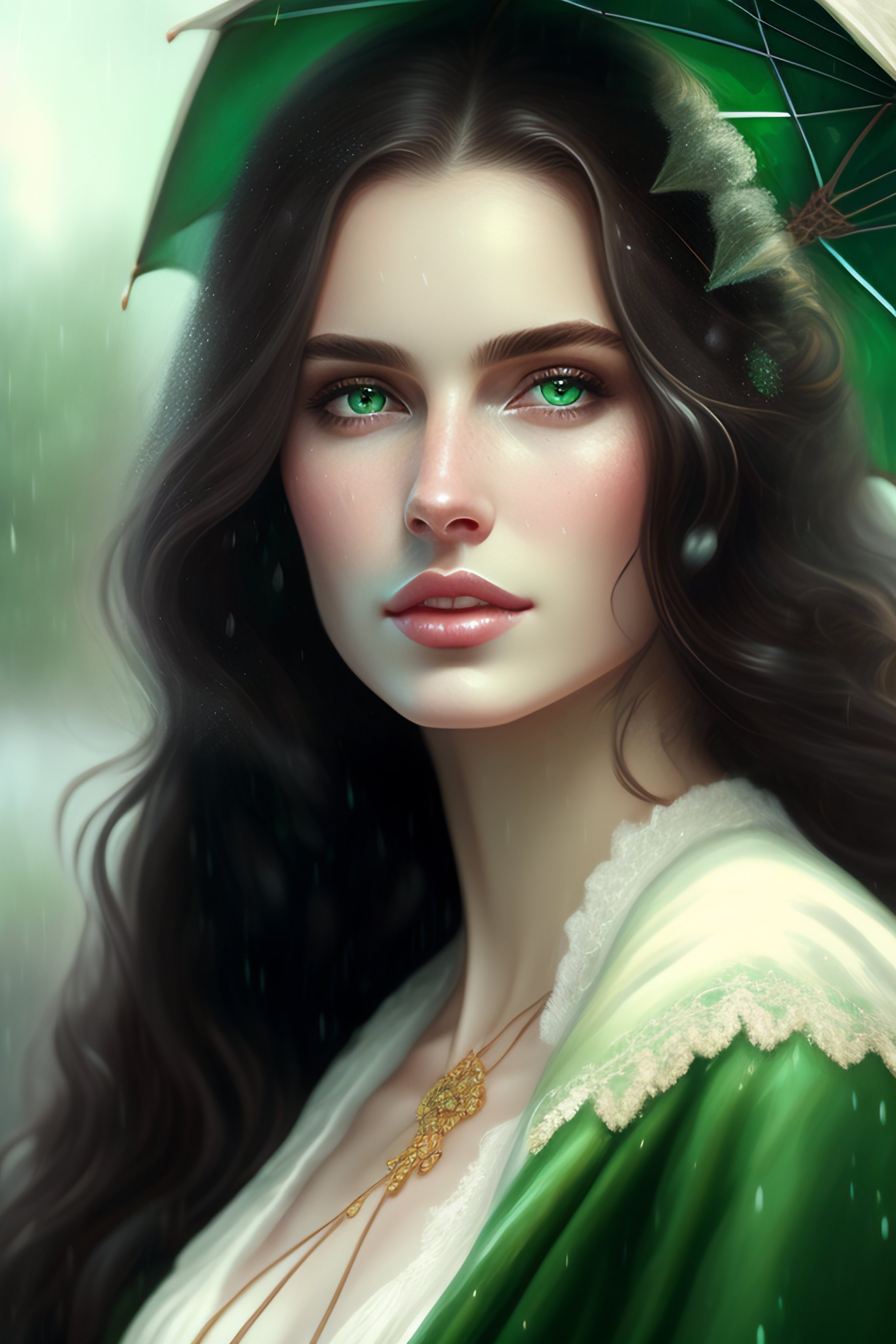 Lexica - Beautiful detailed portrait of a young woman with long dark ...