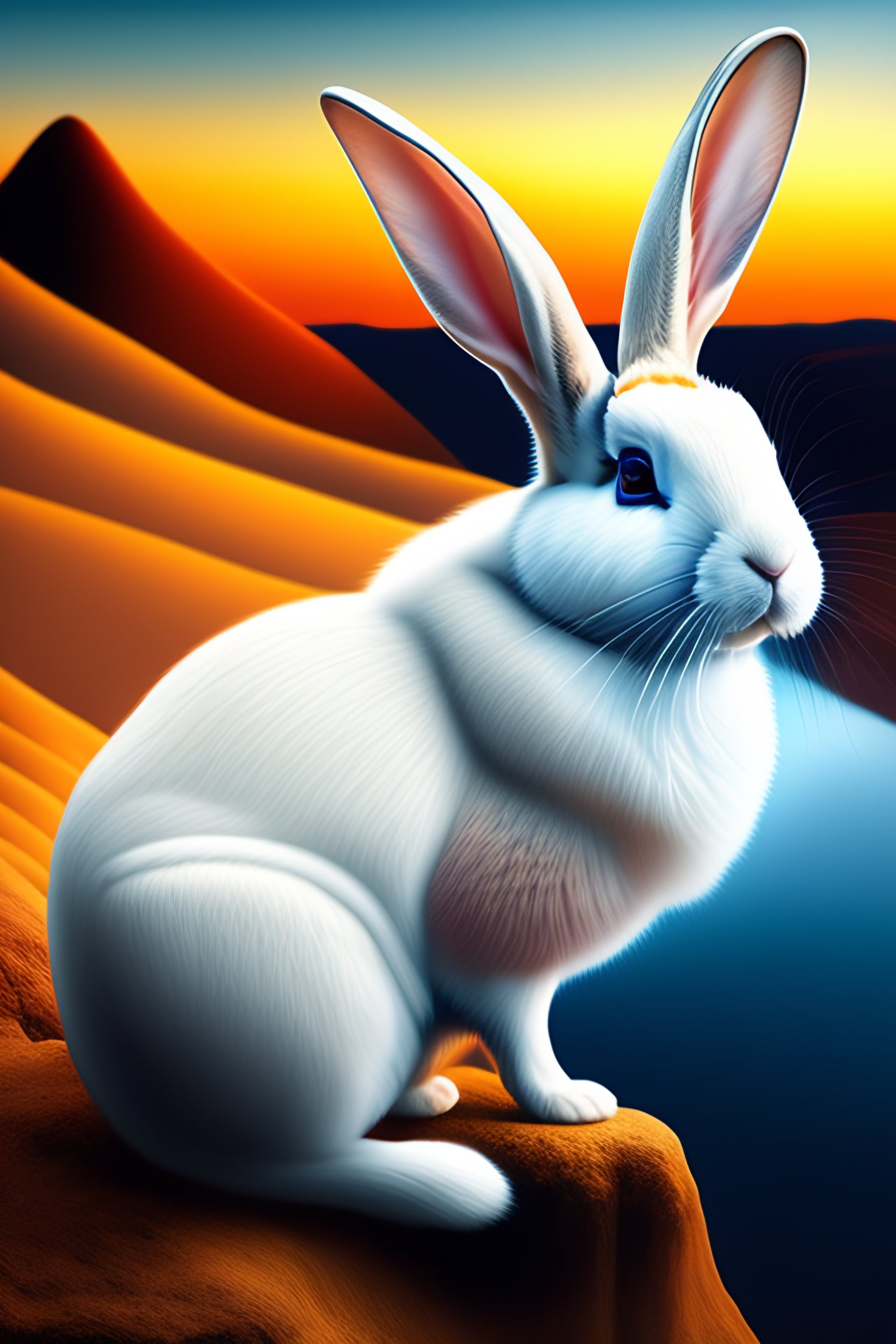 Lexica - White mountain rabbit, salvador dali style