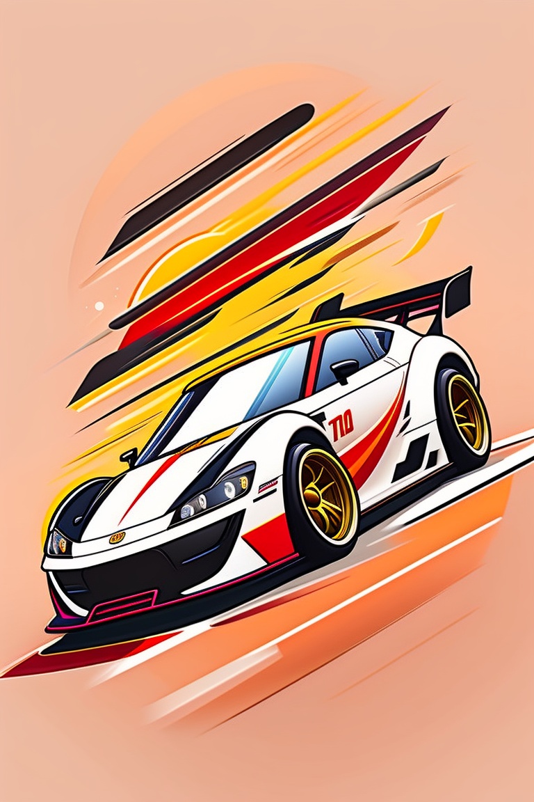 Lexica - A dynamic and action-packed cartoon illustration of a race car ...