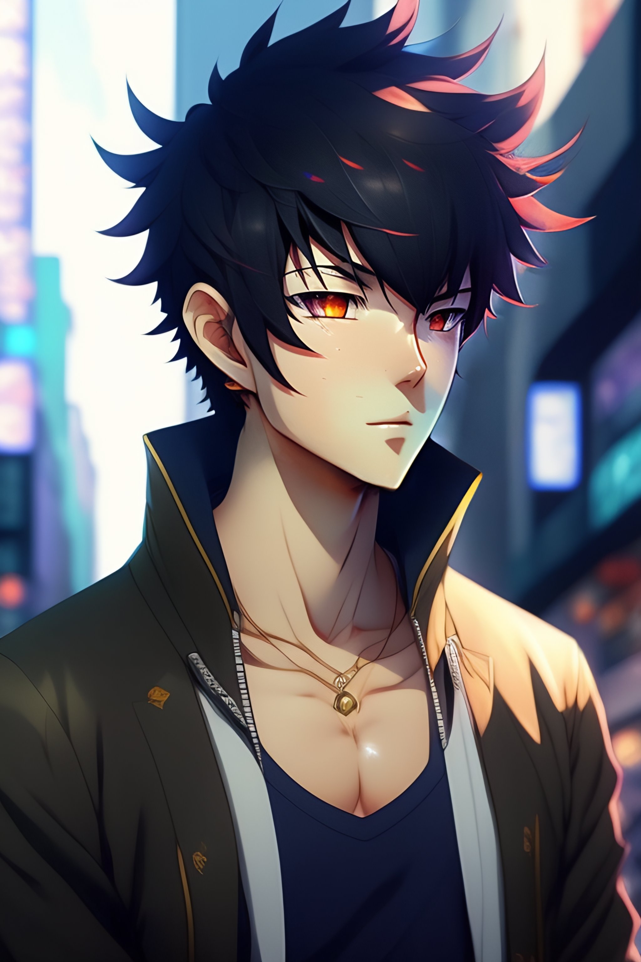 Lexica - Anime boy with messy hair beard,prpgrammer,modern anime style  art,shinkai makoto vibrant Studio ghibli kyoto animation hideaki anno  Sakimich...