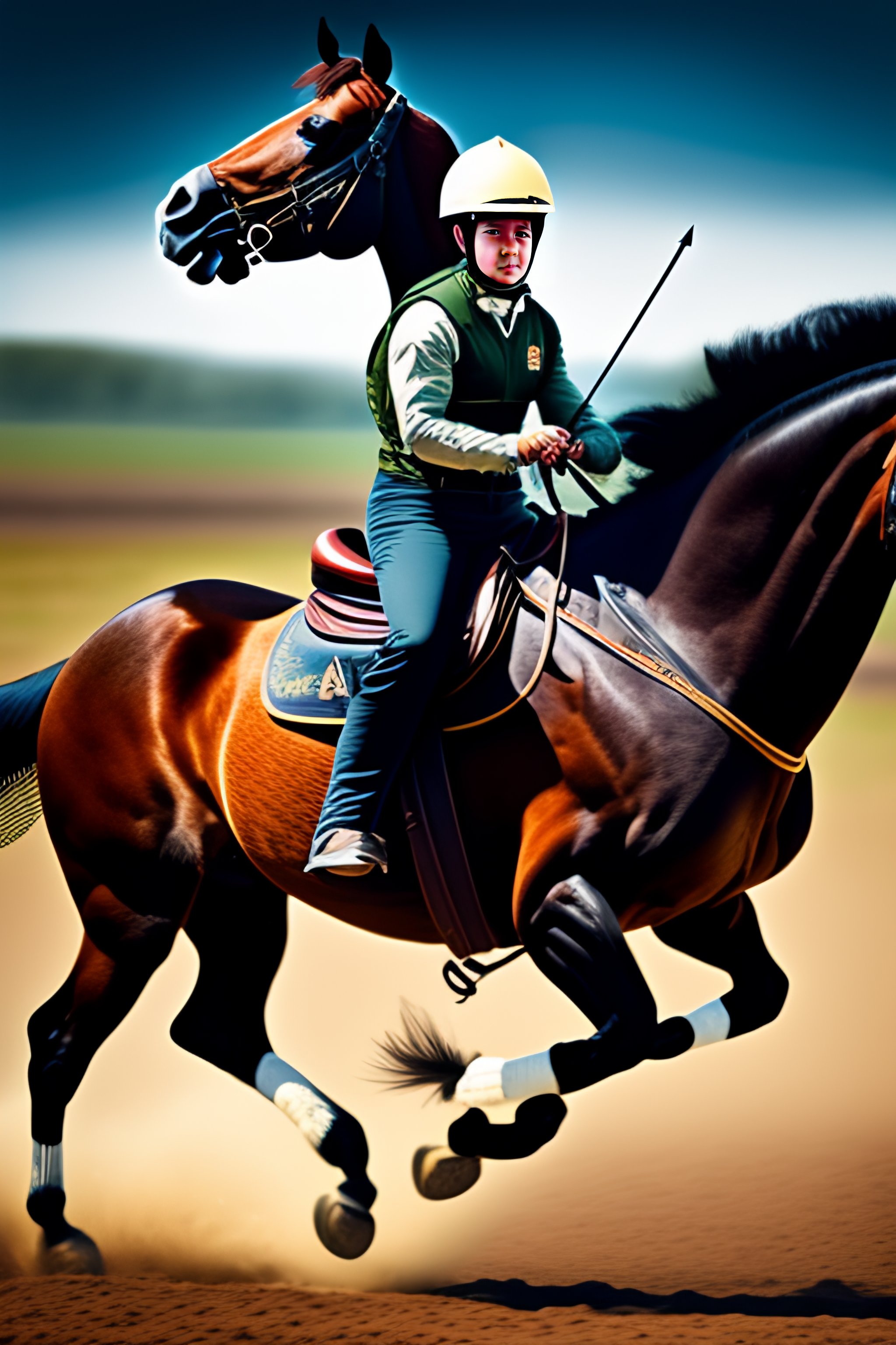 Lexica - Dinosaur riding a horse