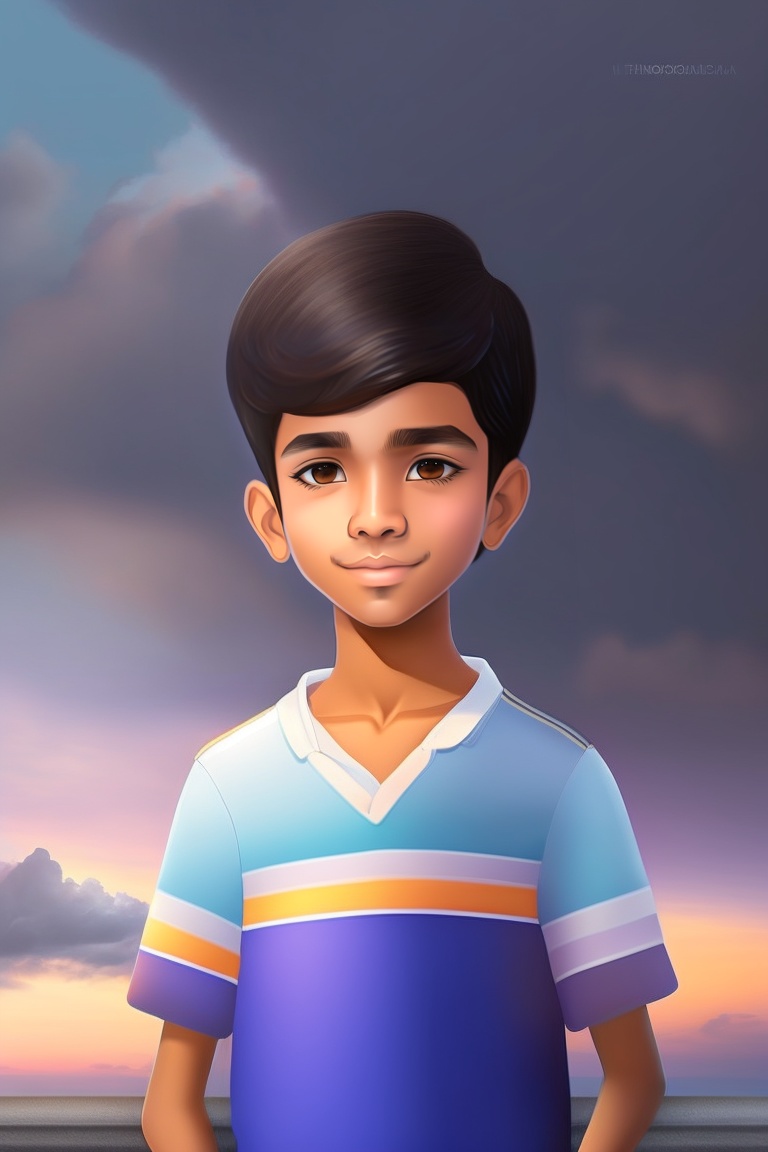 Lexica - In the middle of a bustling road, a handsome Bangladeshi boy ...
