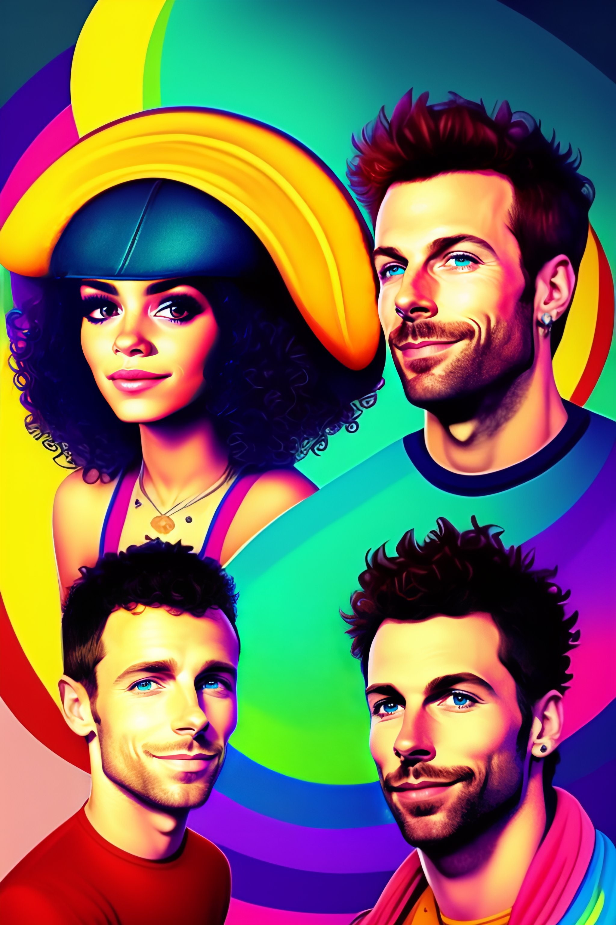 Lexica - Band Coldplay in cartoon style
