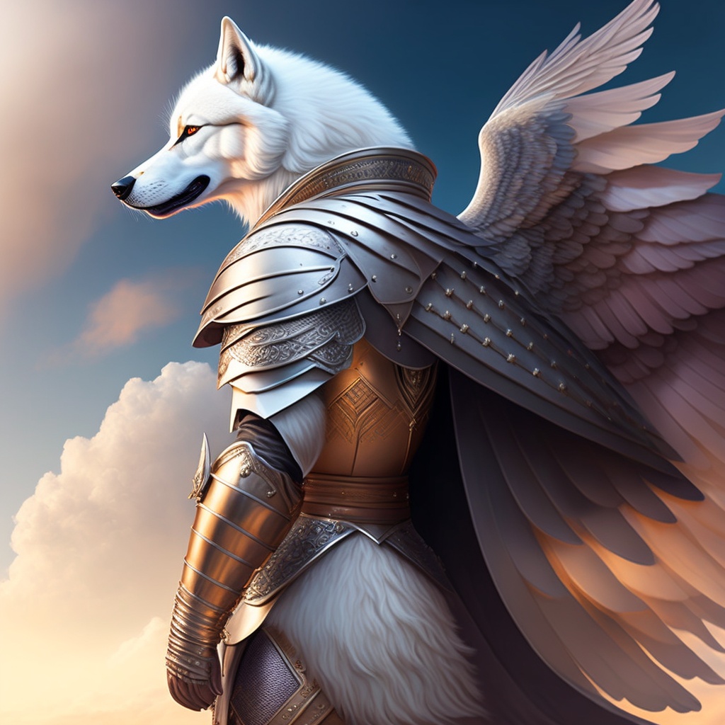 White Wolf With Wings
