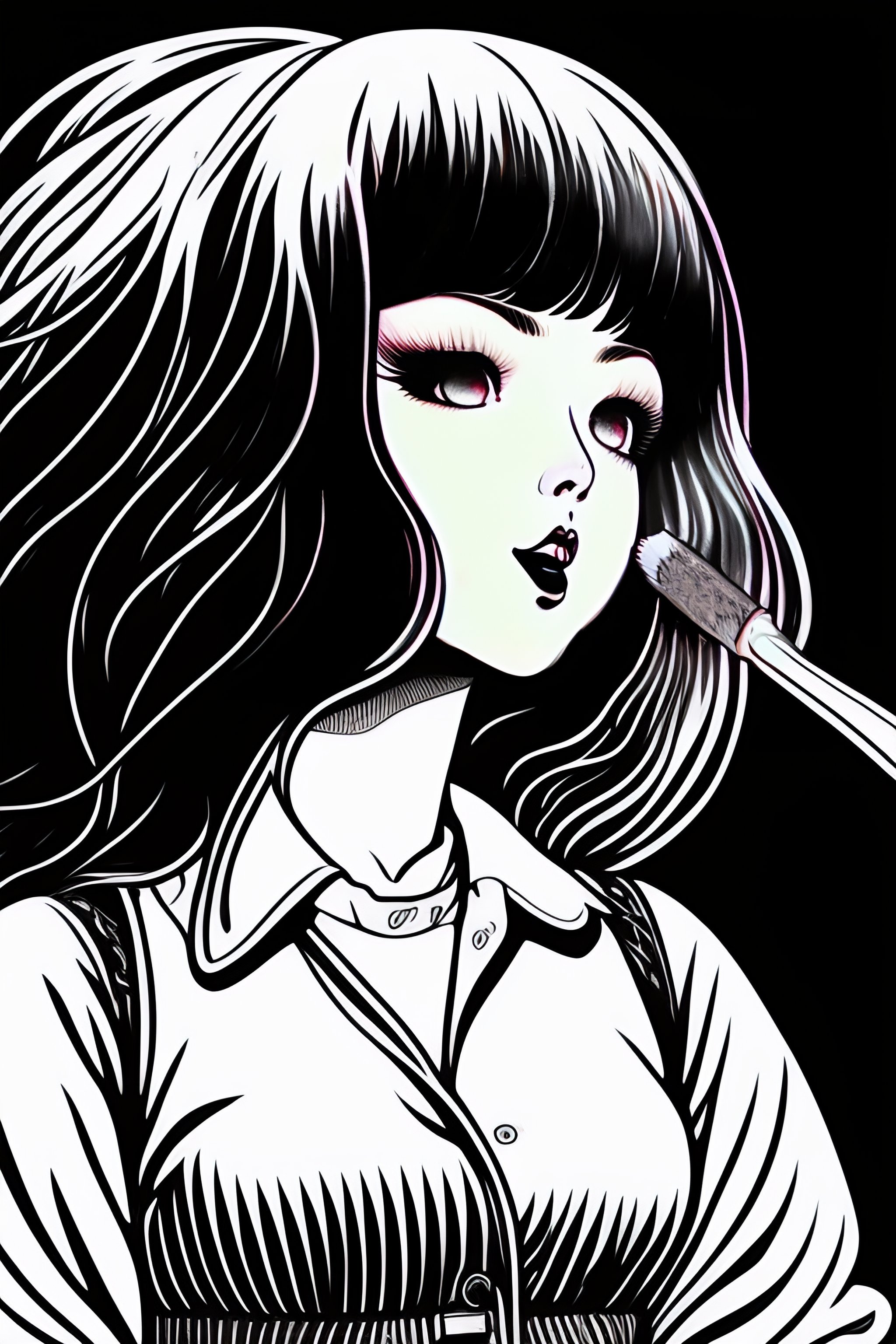 Lexica Drawing in the style of Junji ito