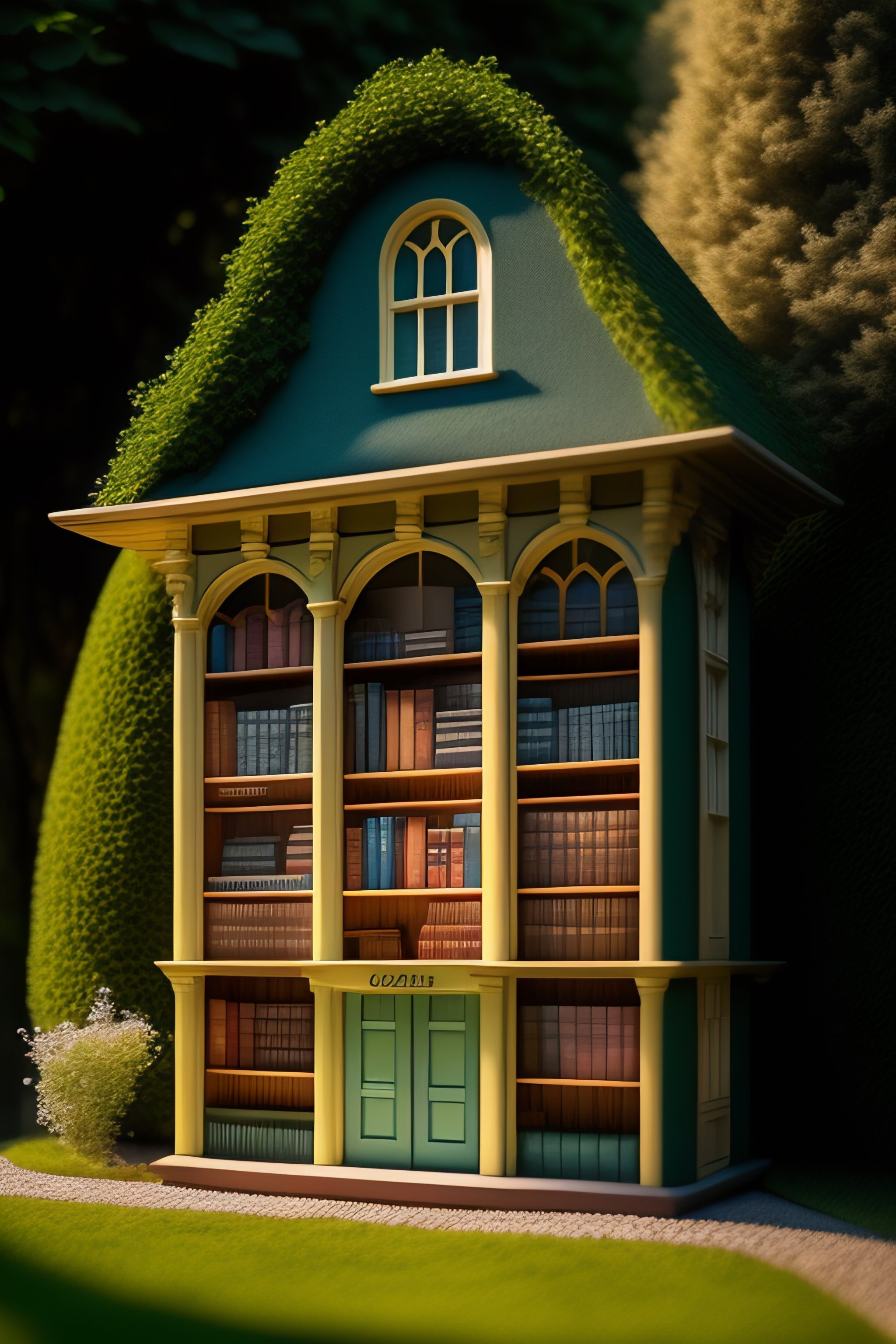 Lexica - Miniature city library hidden in the garden