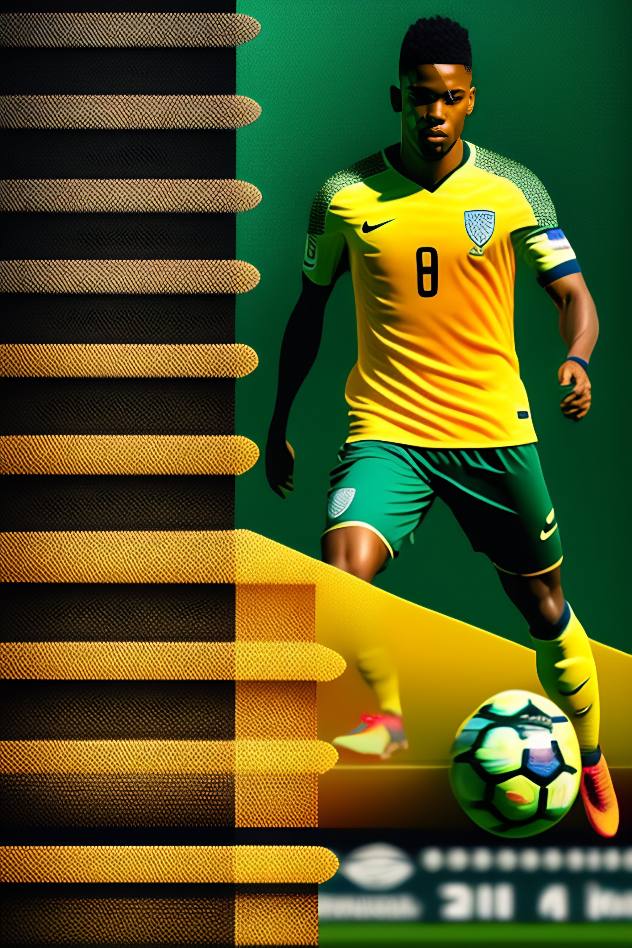 Lexica - Generate 3d soccer halftone pattern texture and leggings