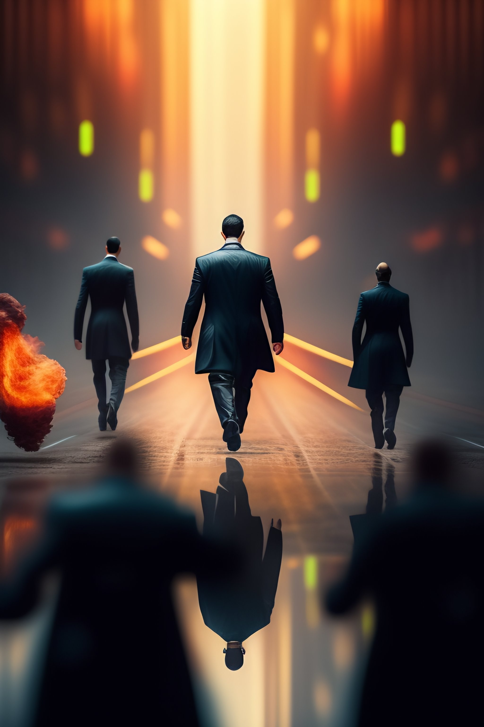 Lexica - Neo in the Matrix running from agents holding a big bitcoin