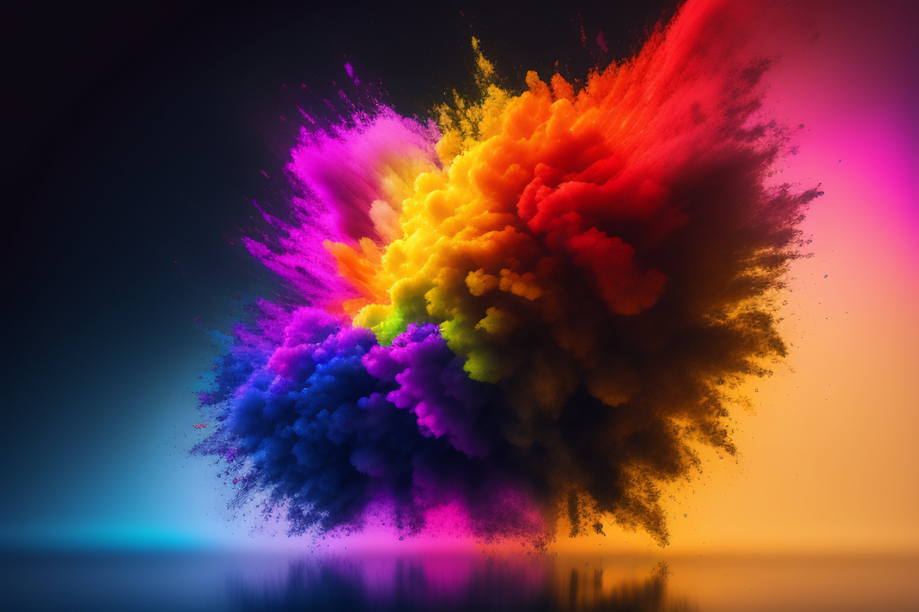 Lexica - Explosion Of Colors, Innovation, Black Background