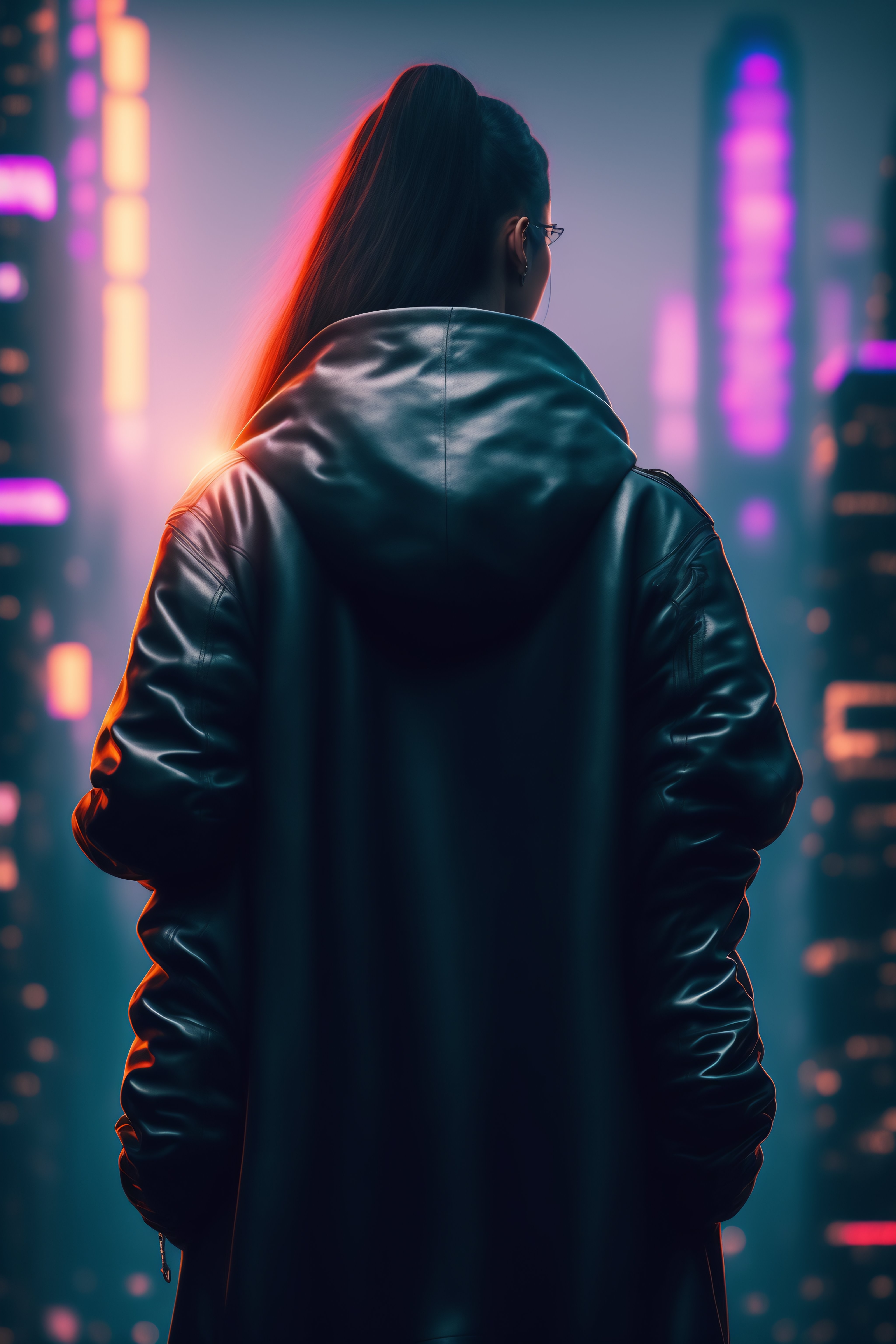 Lexica - Point of view from the back of a girl in a city finding ...