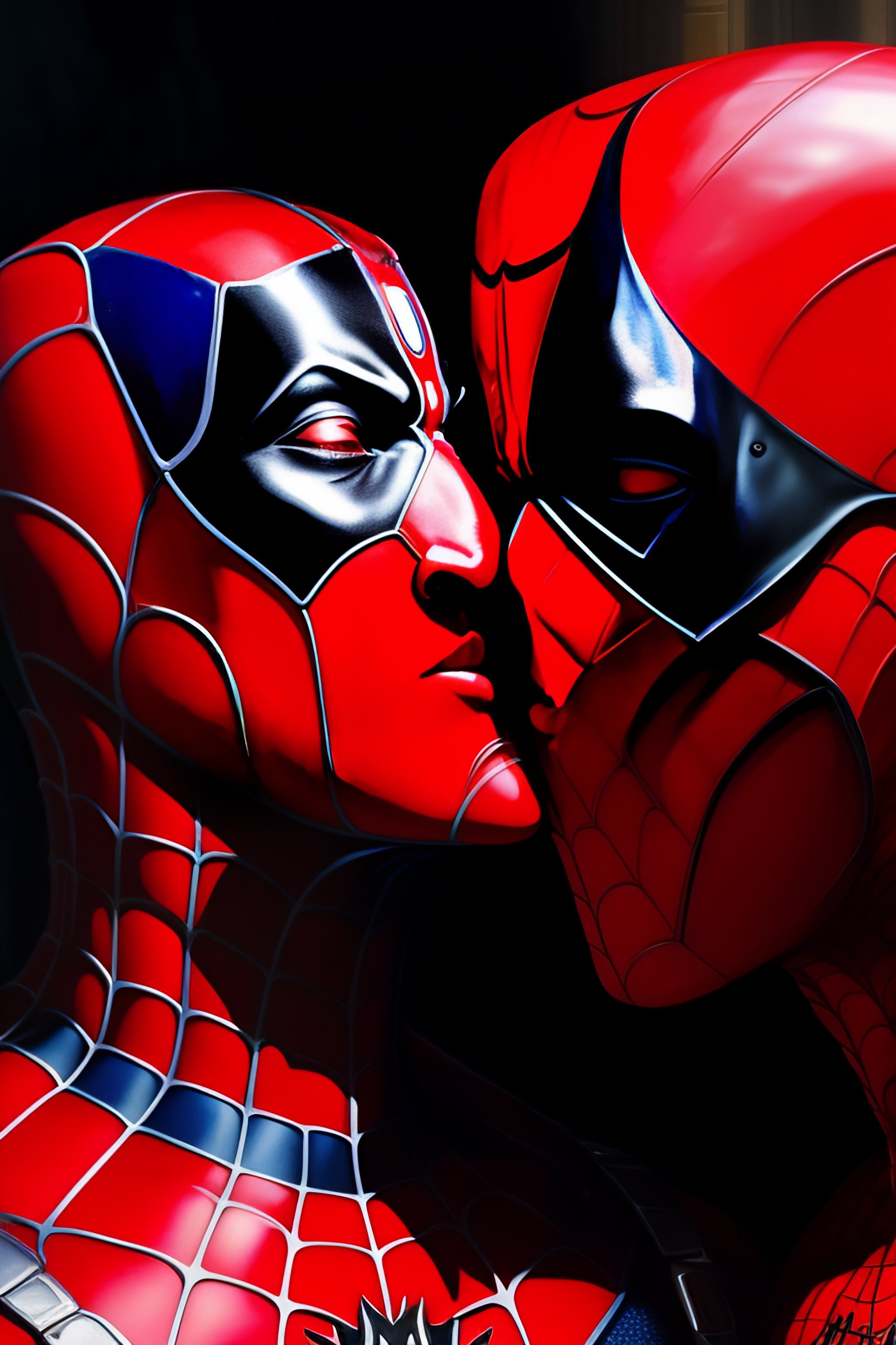 spiderman and deadpool kiss
