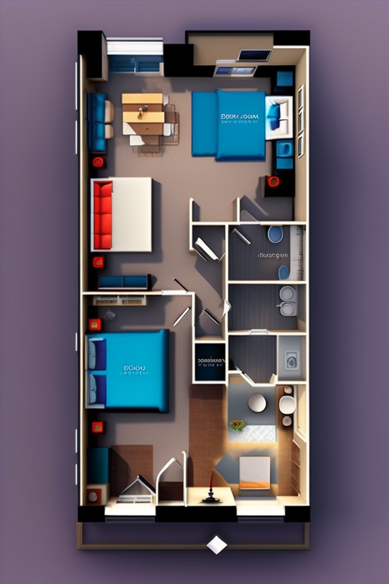 Lexica - 3 bed room, 1 kitchen, 1 living room, floor plan