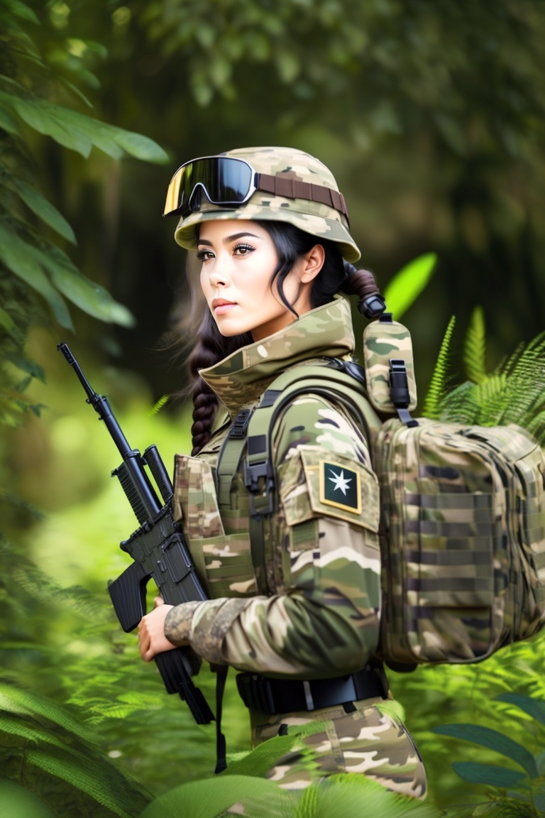 Lexica - Lance Corporal Leia Hunter: Pretty Latina girl soldier in a ...