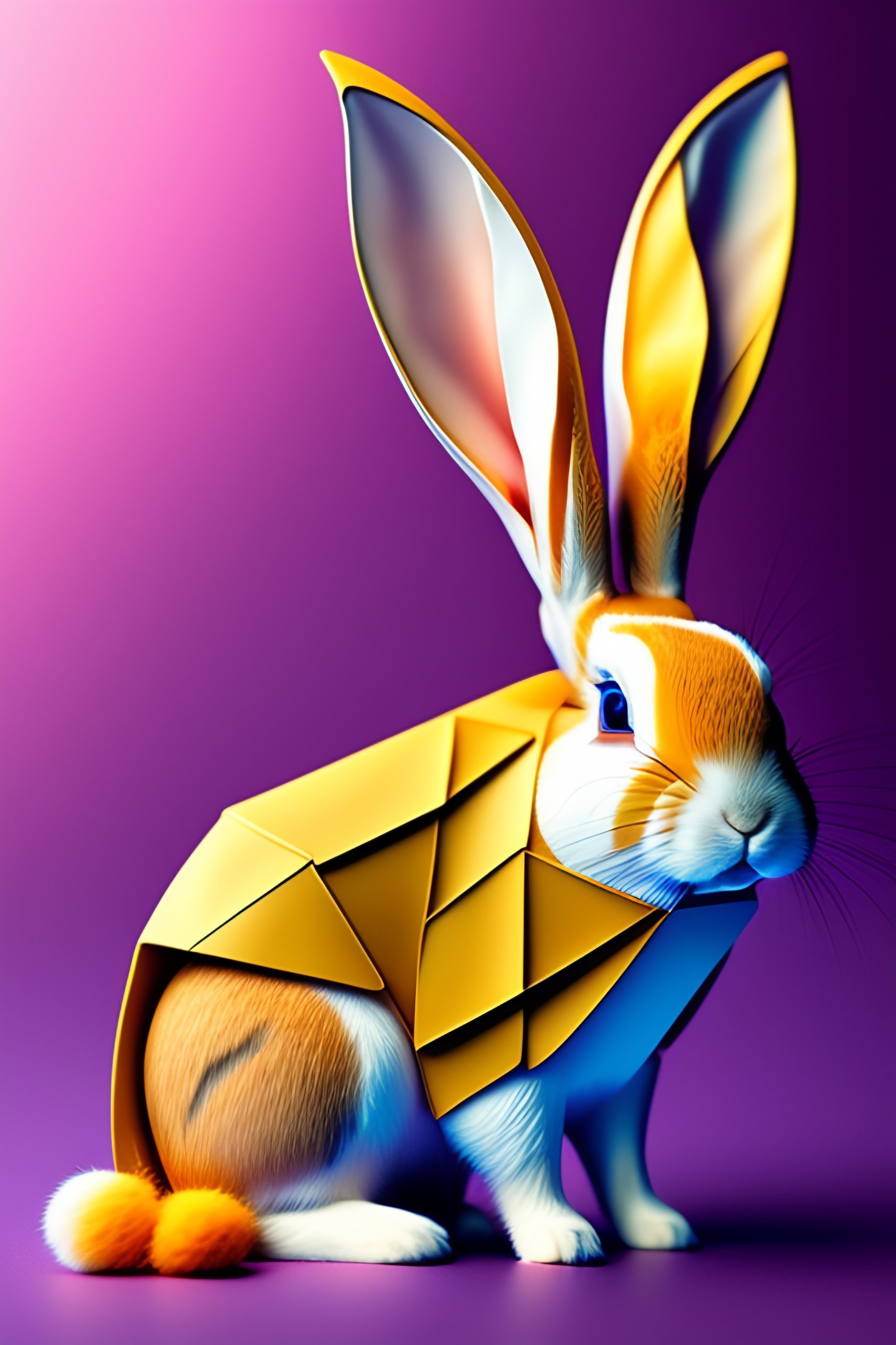 Lexica - Rabbit made of Origami, paper style, 4k, hd, realistic, beautiful