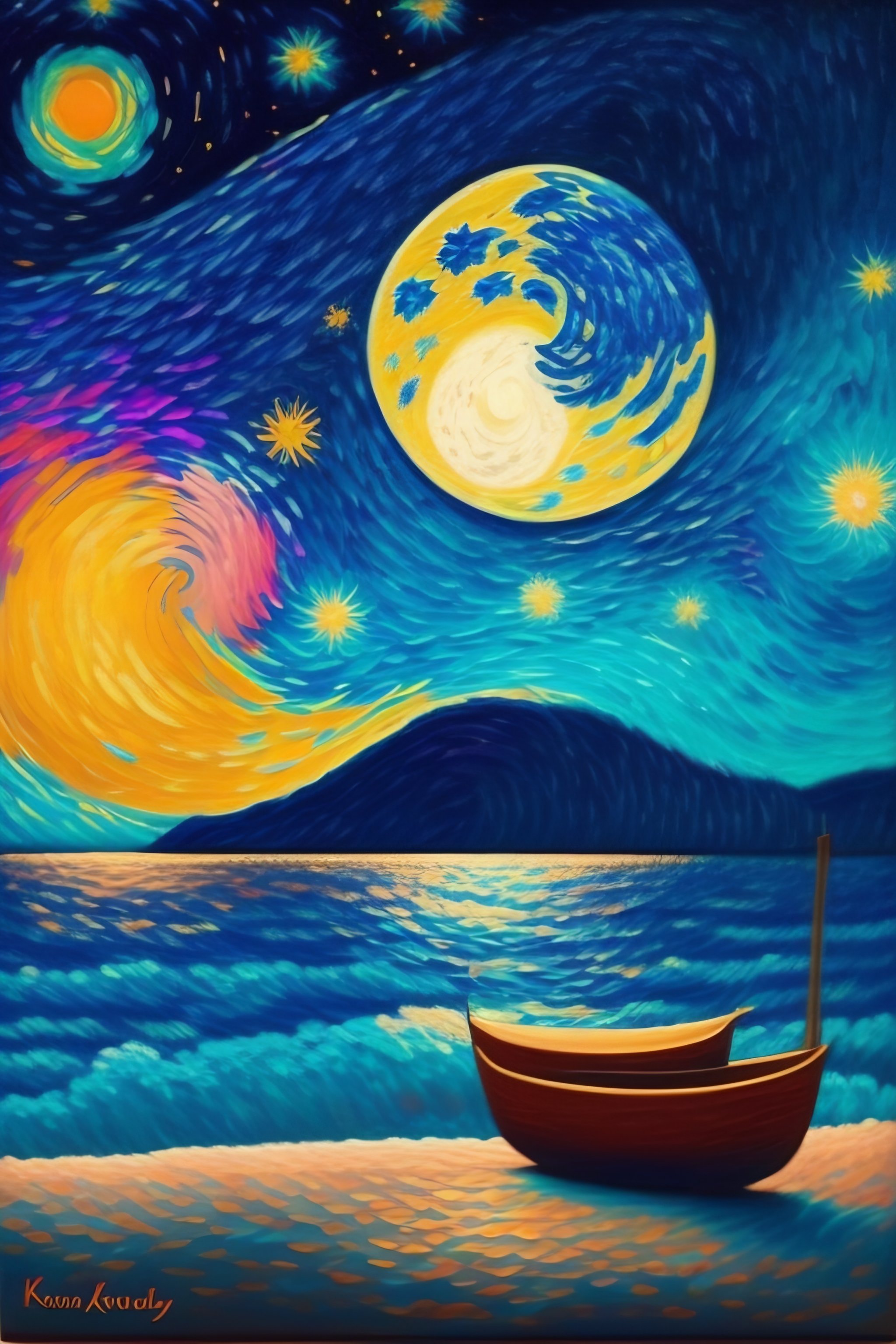 Lexica - Star moon rising kandisky and van gogh
