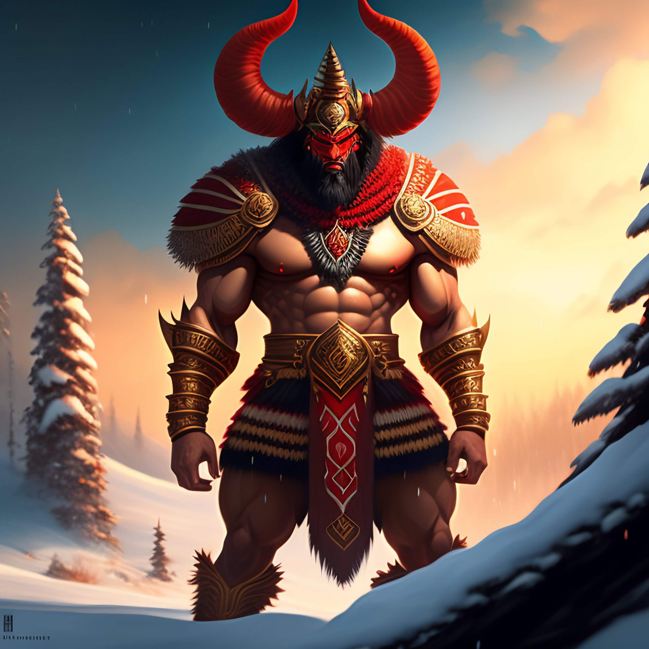 Lexica - Giant muscular balkan kuker humanoid monster in tribal clothig ...
