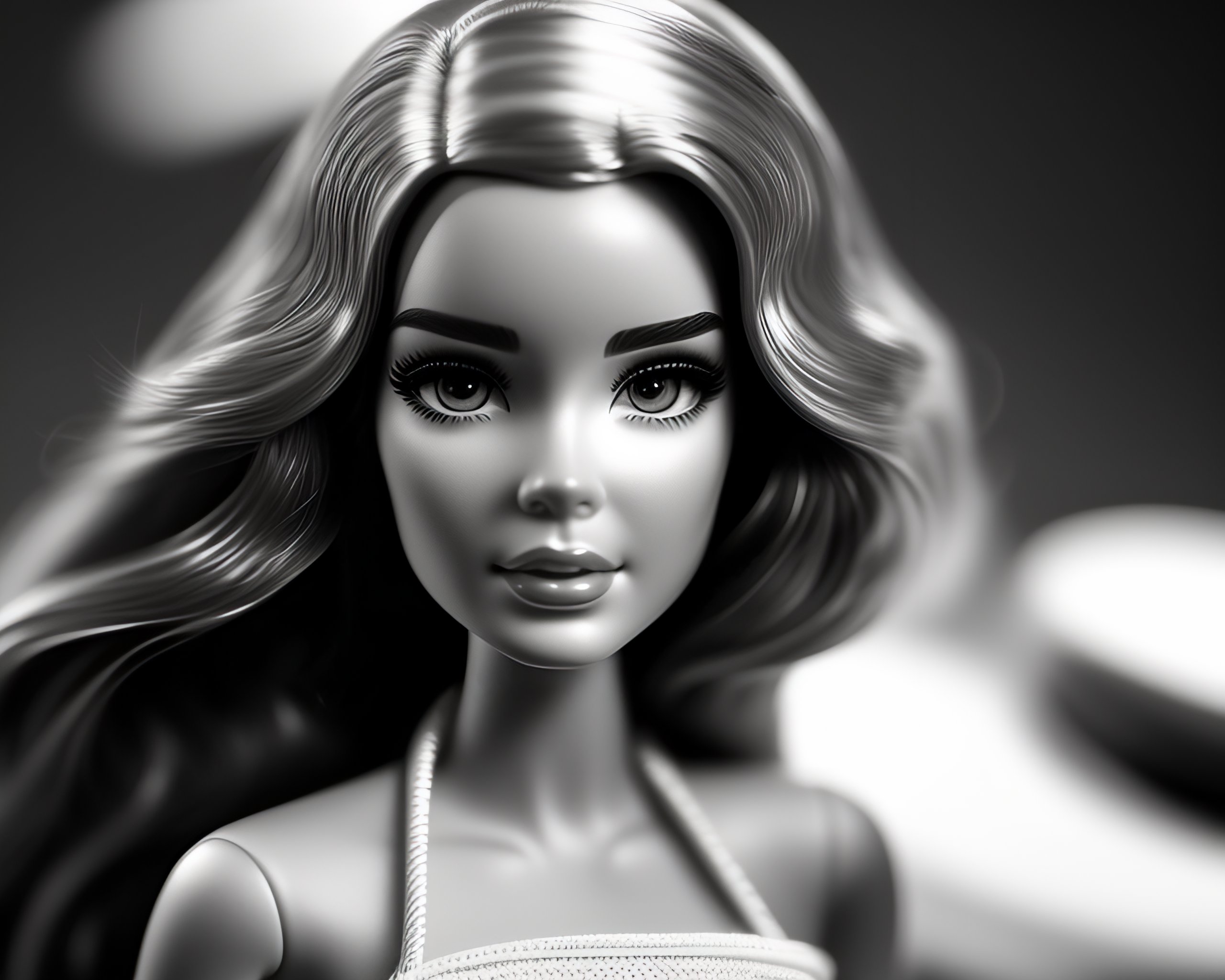 barbie face black and white