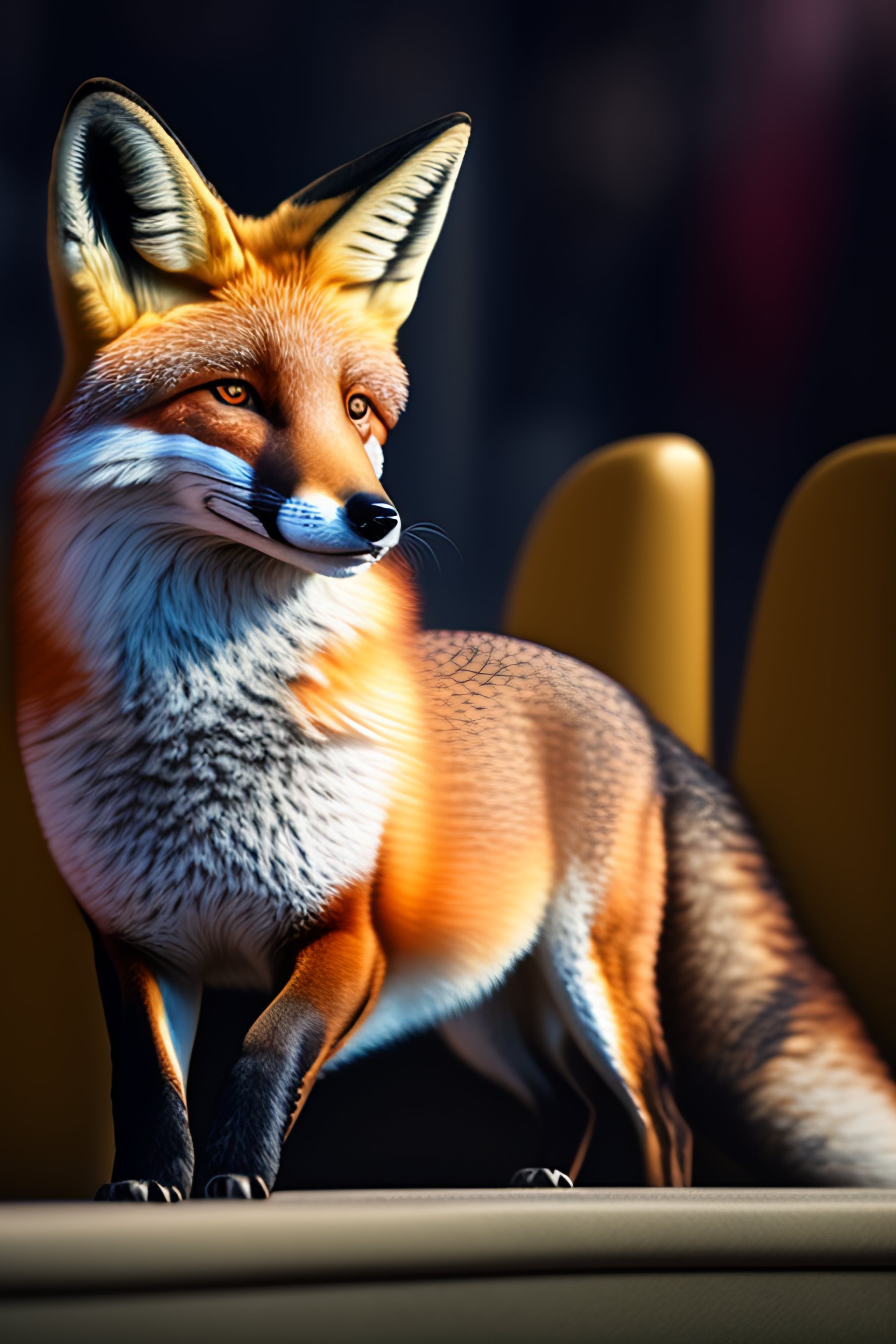 Lexica - Portrait of a fox with human appearence in Cinema