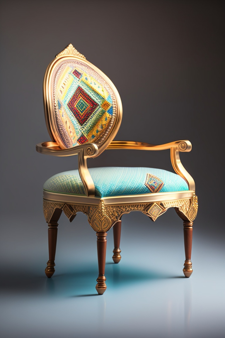 Lexica The design of a chair, made of Iranian handicrafts, natural